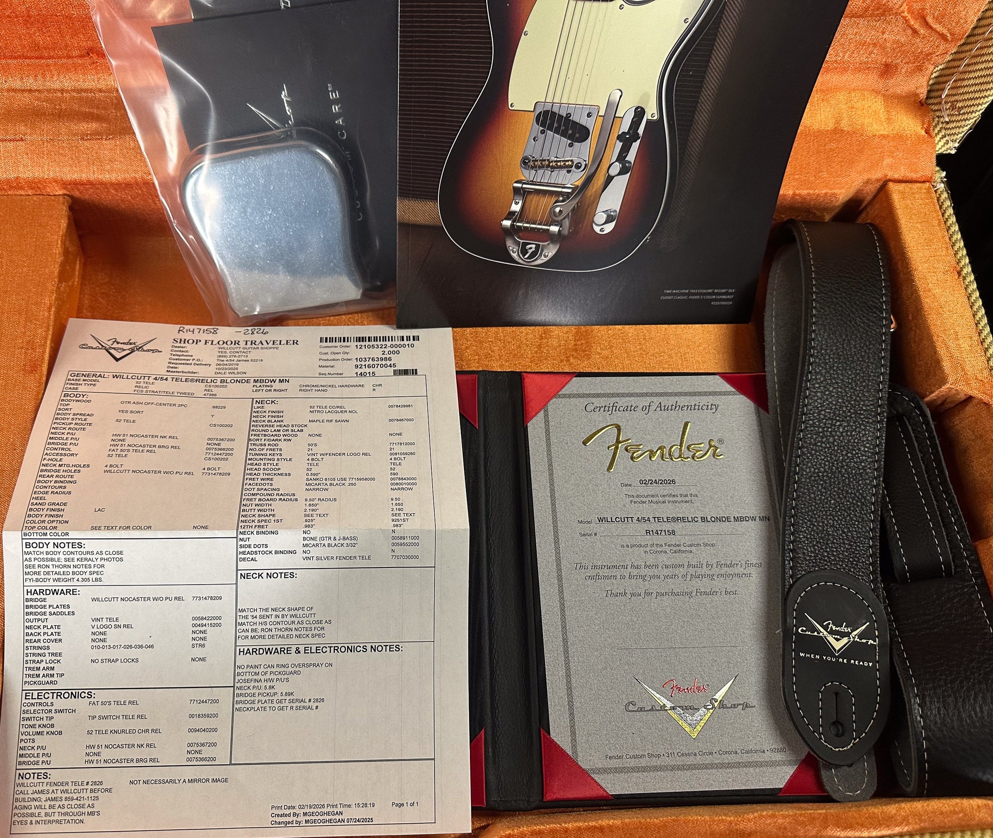 Fender Custom Shop Masterbuilt Dale Wilson Willcutt Exclusive 4/54 Telecaster Relic Blonde (158)