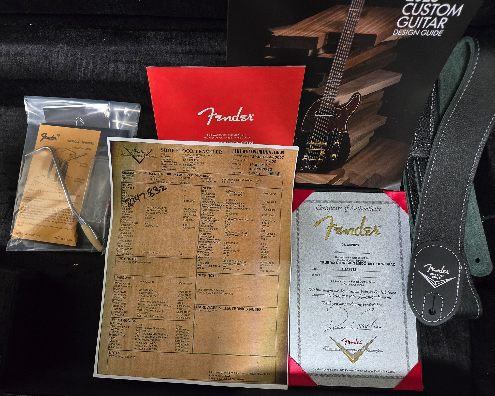 Fender Custom Shop True '62 Strat Journeyman Relic Masterbuilt Dennis Galuszka Olympic White Brazilian '59 C (832)