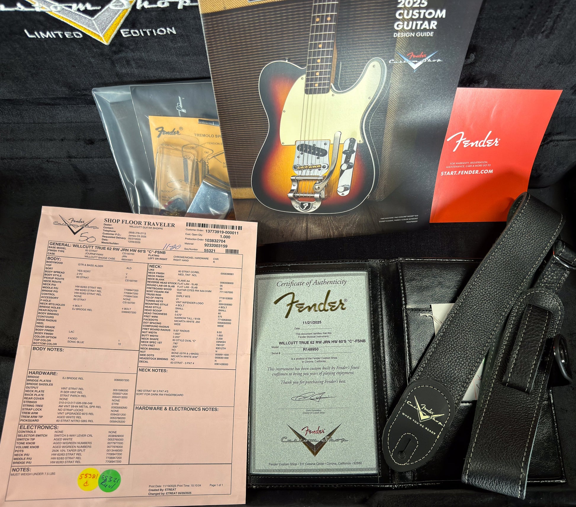 Fender Custom Shop Willcutt True '62 Stratocaster Journeyman Relic Faded Sonic Blue 60s C  (950)