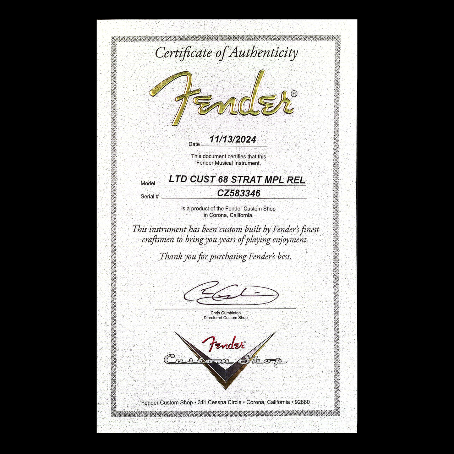 Fender Custom Shop 1968 RI Stratocaster Limited Relic - 3-Tone Sunburst