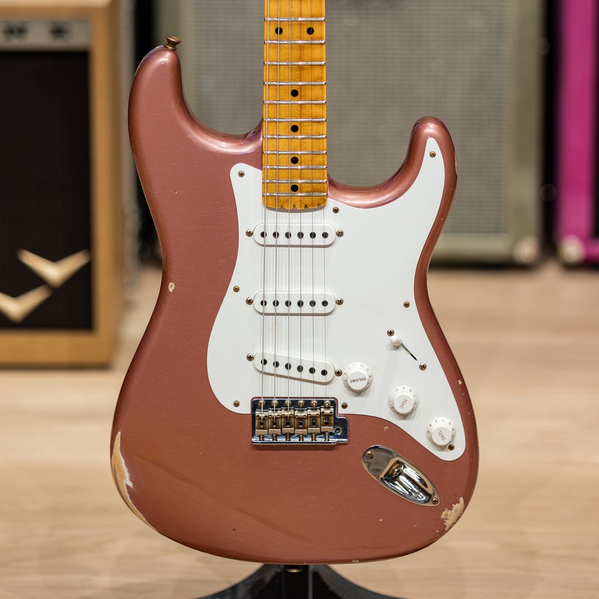 Fender Custom Shop Special Edition 1958 Compound Radius Stratocaster Relic - Aged Burgundy Mist Metallic
