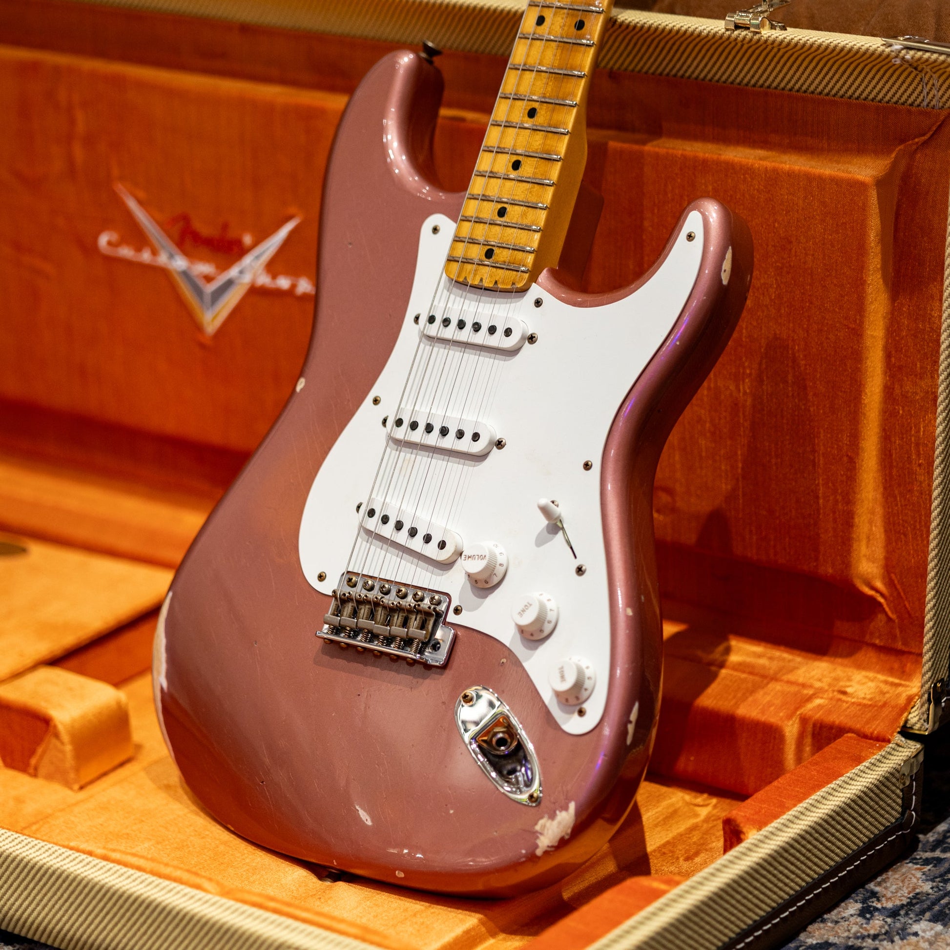 Fender Custom Shop Special Edition 1958 Compound Radius Stratocaster Relic - Aged Burgundy Mist Metallic