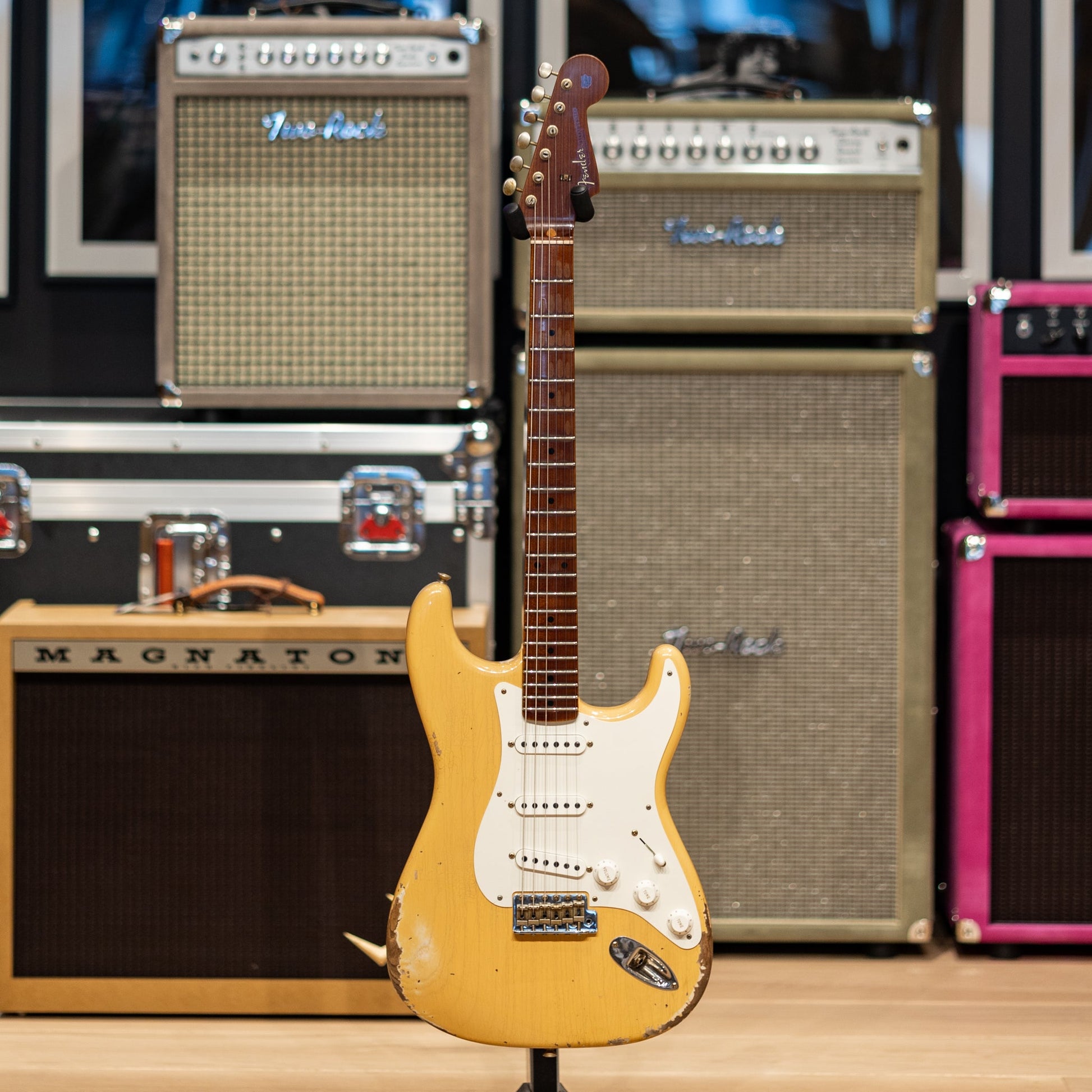 Fender Custom Shop 50's Dualmag II Compound Radius Stratocaster Relic - Aged Nocaster Blonde