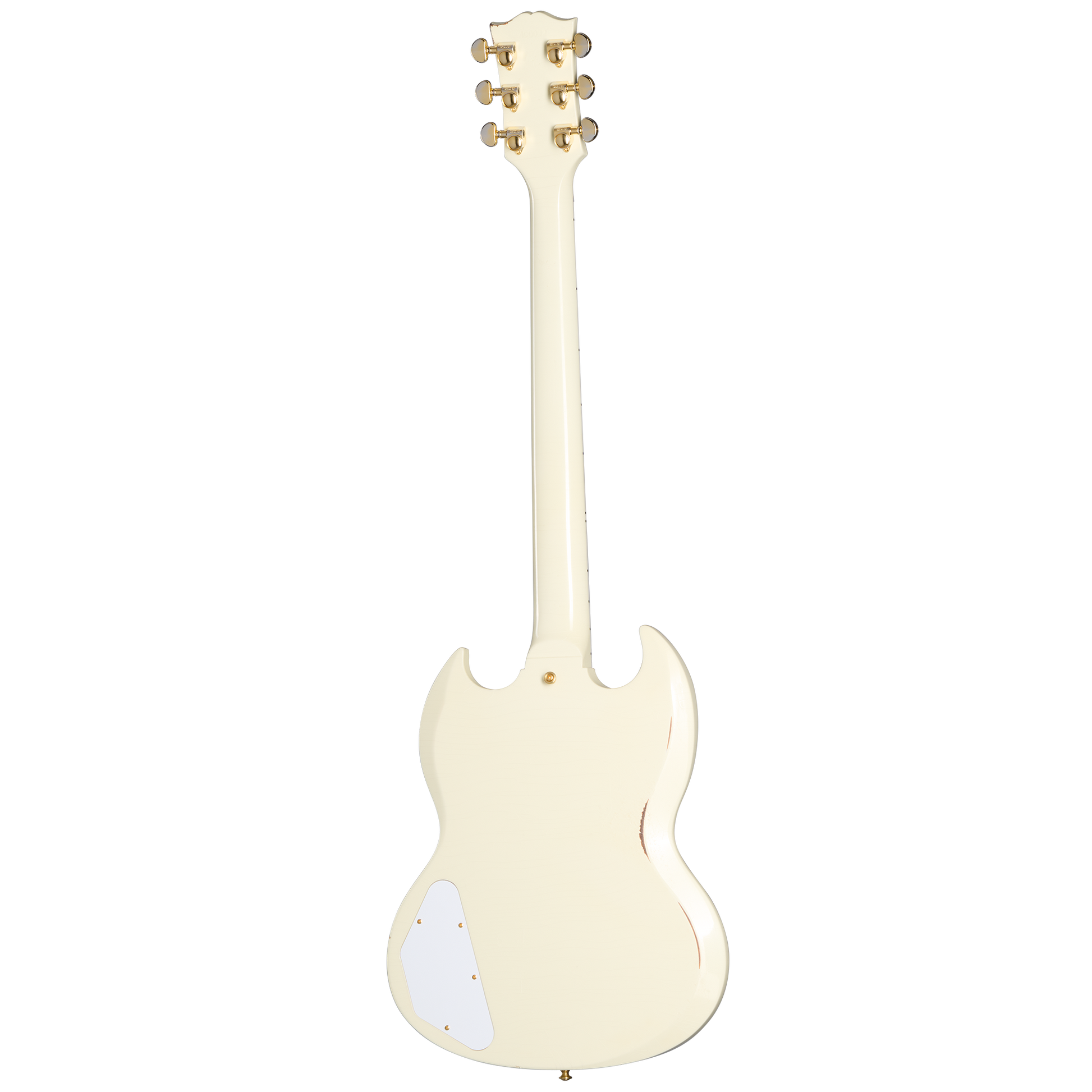 Gibson Custom 1962 Les Paul SG Custom Reissue with Ebony Block, Light Aged, Vintage White, Exclusive