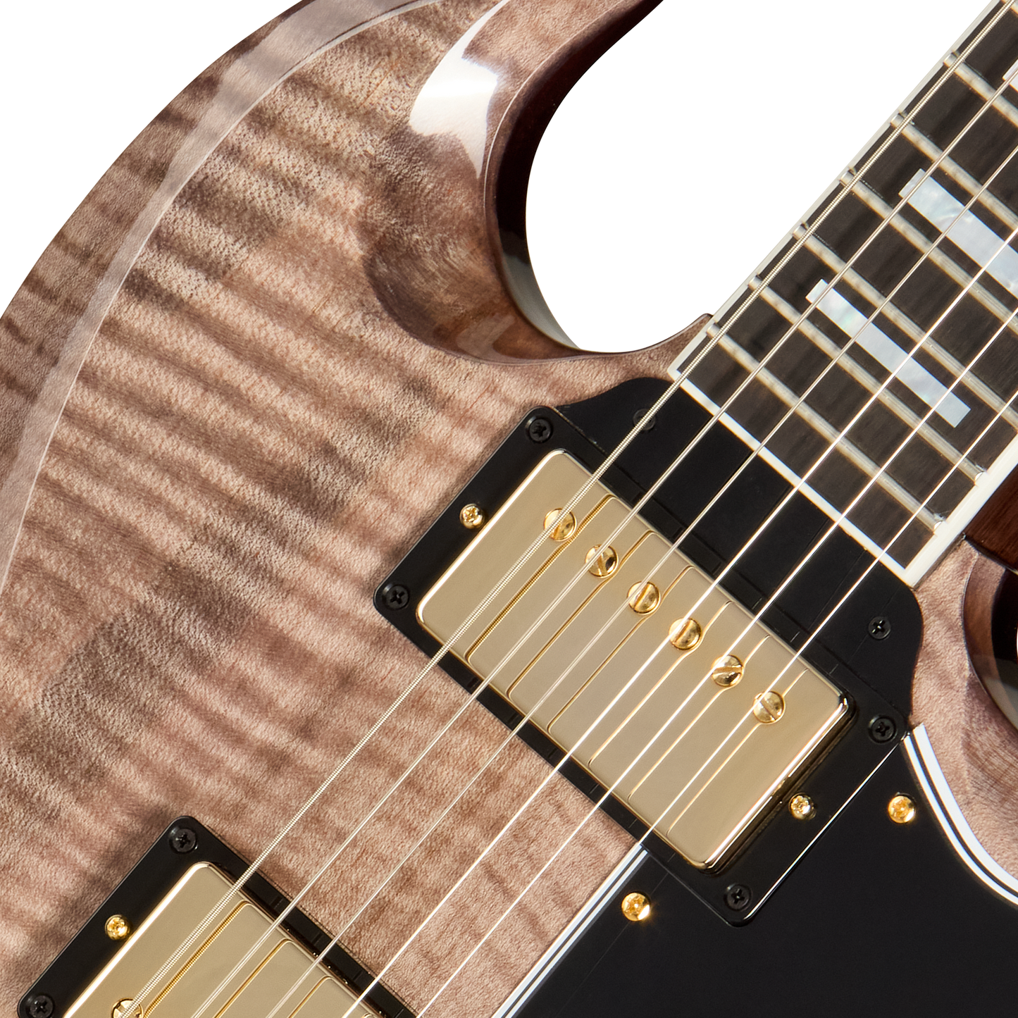 Gibson Custom SG Custom with Figured Maple Heartwood Top, Gloss, Light Charcoal