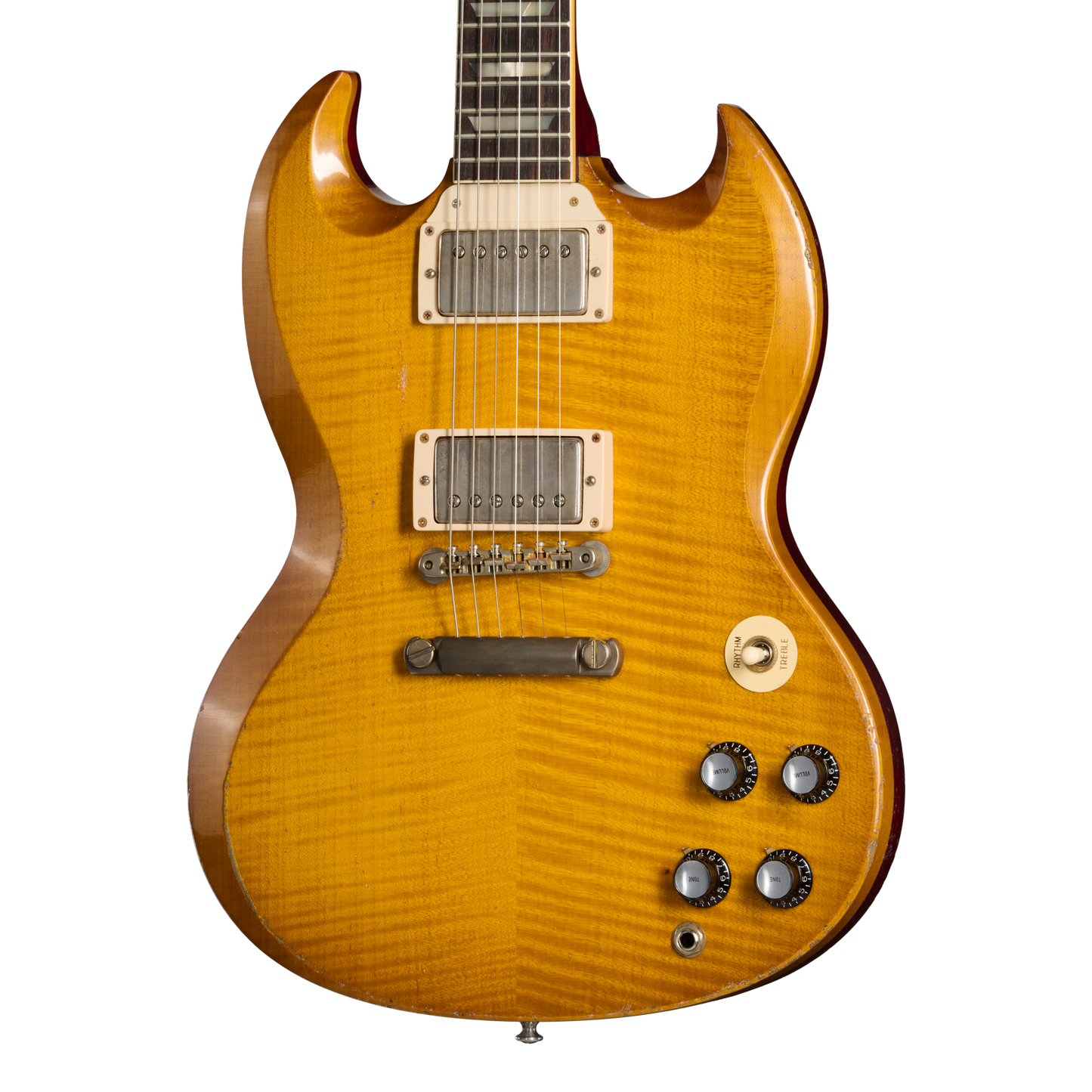 Gibson Custom 1961 Les Paul SG Standard Reissue with Figured Top, Light Aged, Lemon Burst
