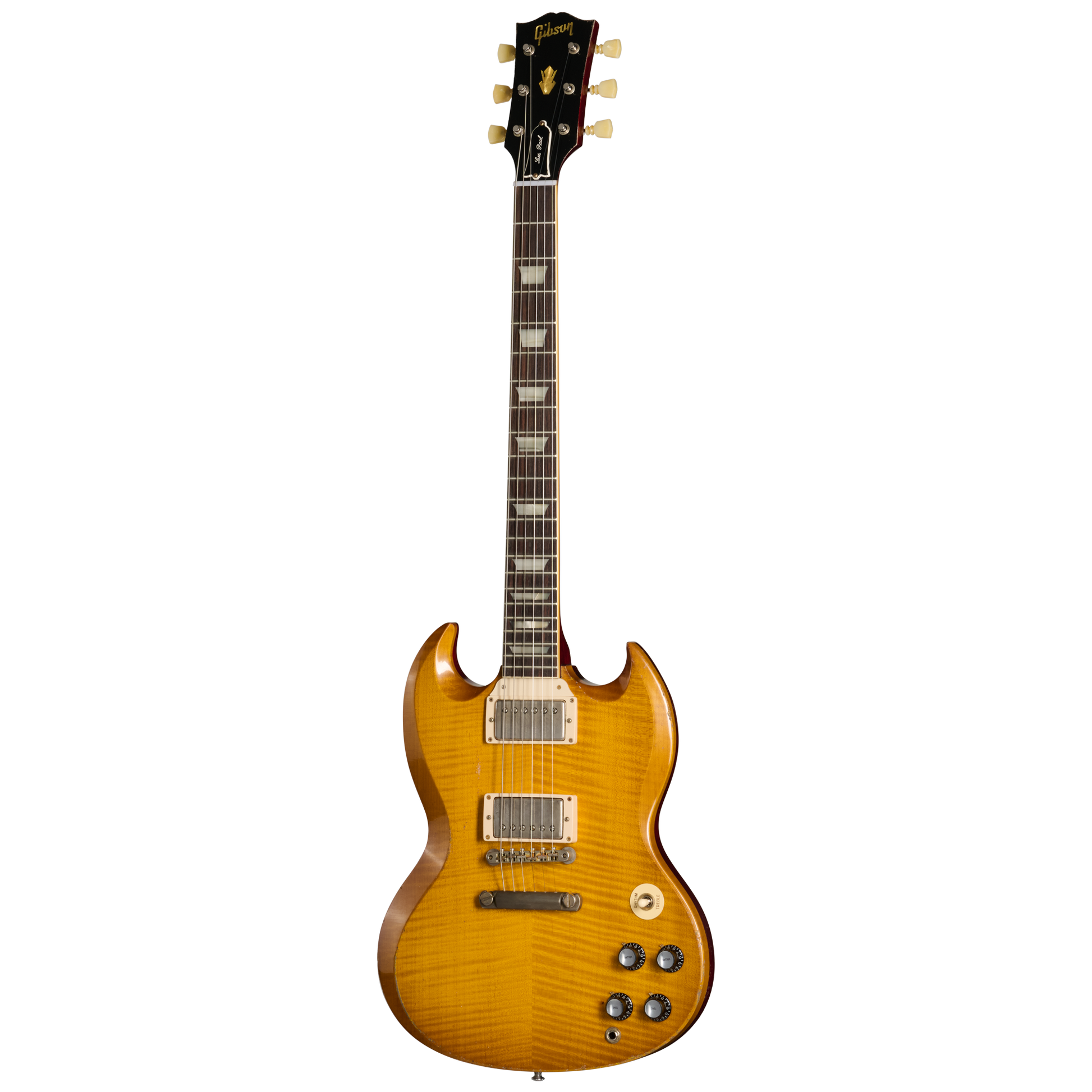 Gibson Custom 1961 Les Paul SG Standard Reissue with Figured Top, Light Aged, Lemon Burst