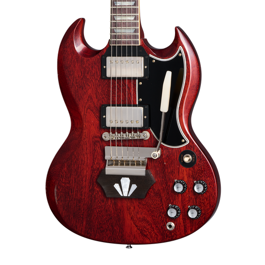 Gibson Custom 1962 Les Paul SG Standard with Ebony Block, Light Aged, Cherry, Exclusive