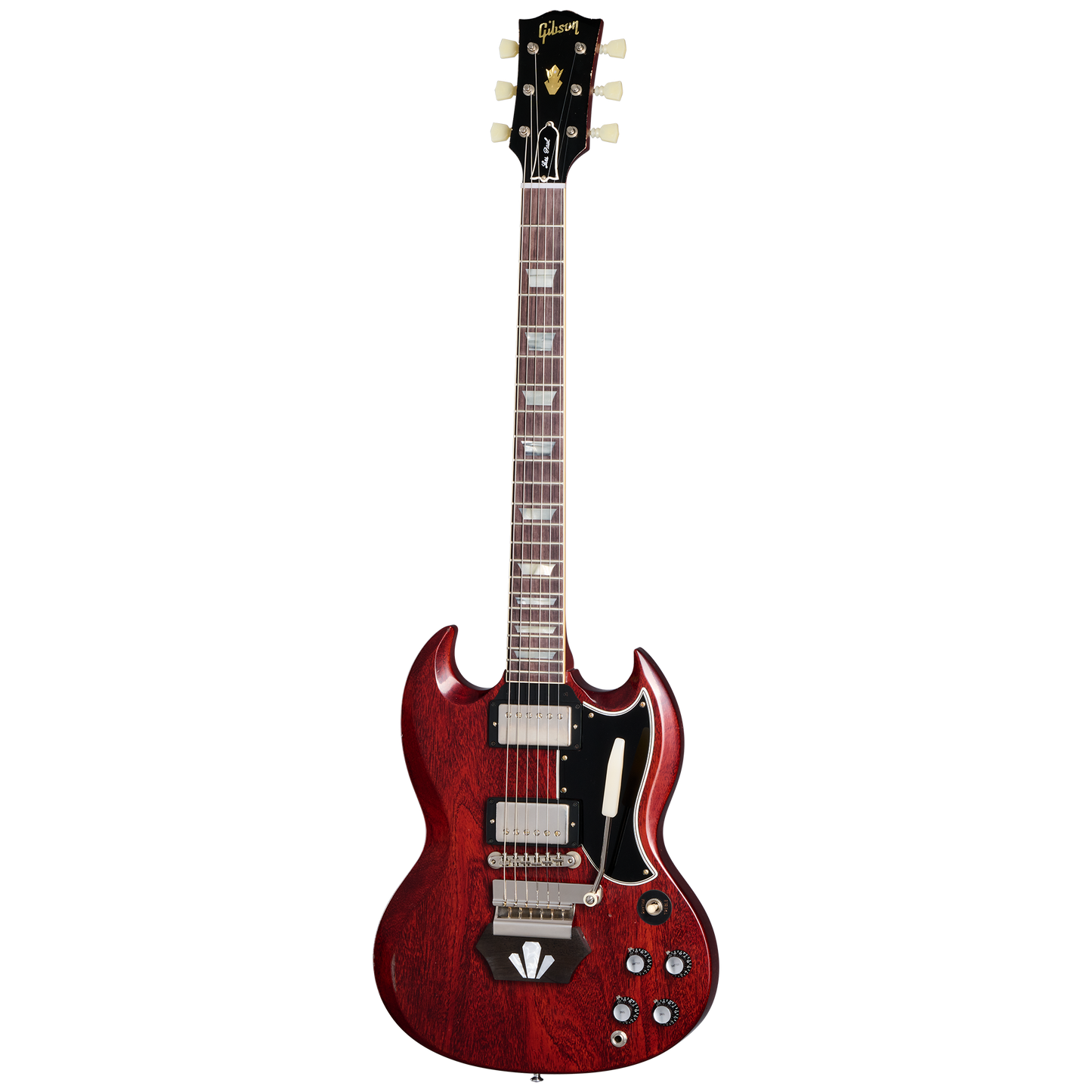 Gibson Custom 1962 Les Paul SG Standard with Ebony Block, Light Aged, Cherry, Exclusive
