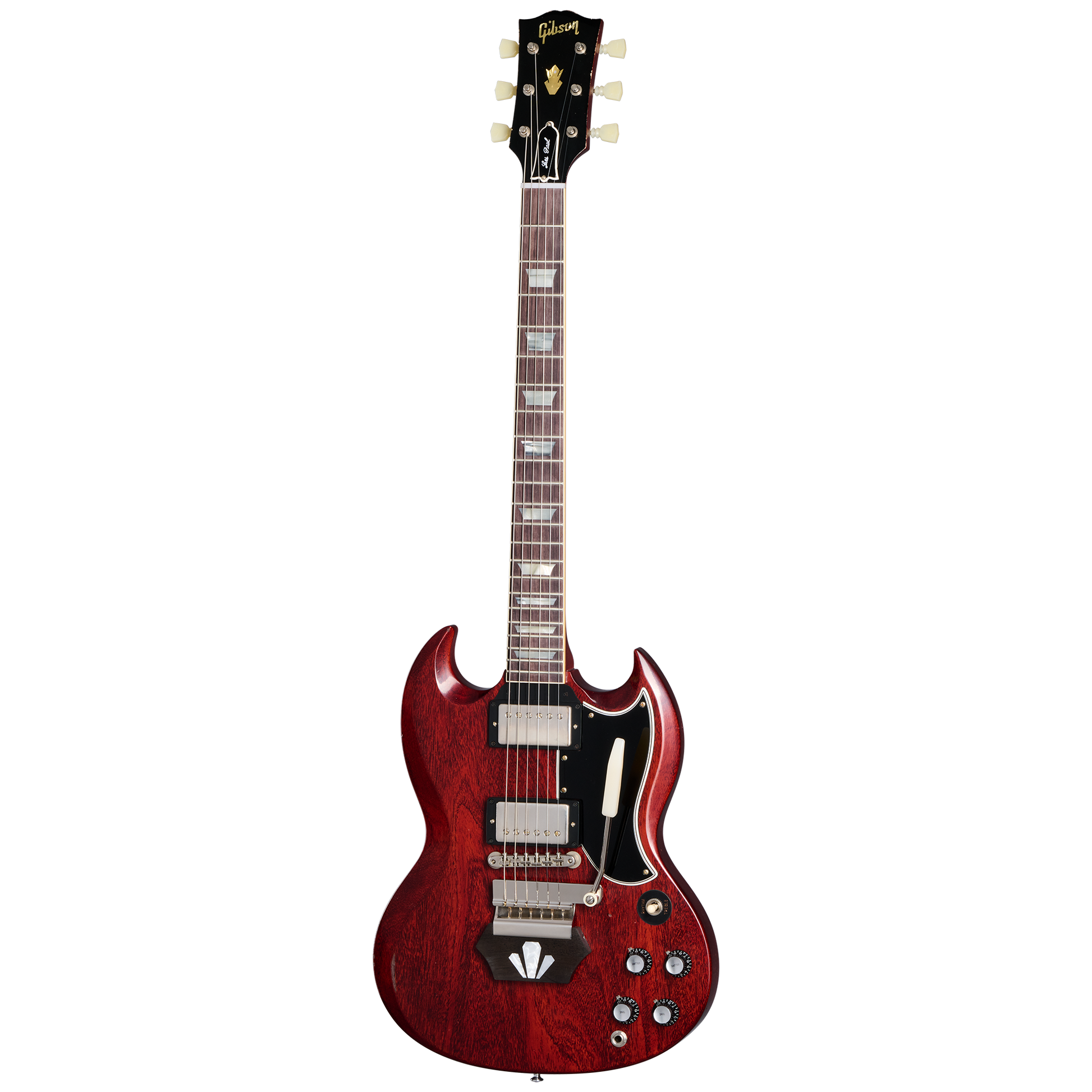 Gibson Custom 1962 Les Paul SG Standard with Ebony Block, Light Aged, Cherry, Exclusive