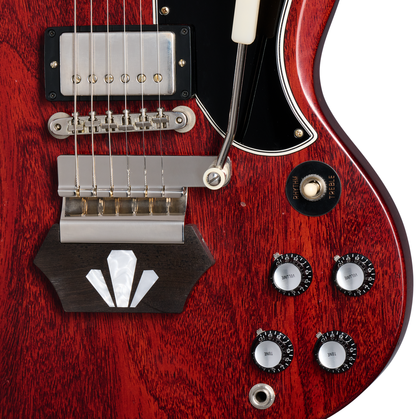 Gibson Custom 1962 Les Paul SG Standard with Ebony Block, Light Aged, Cherry, Exclusive