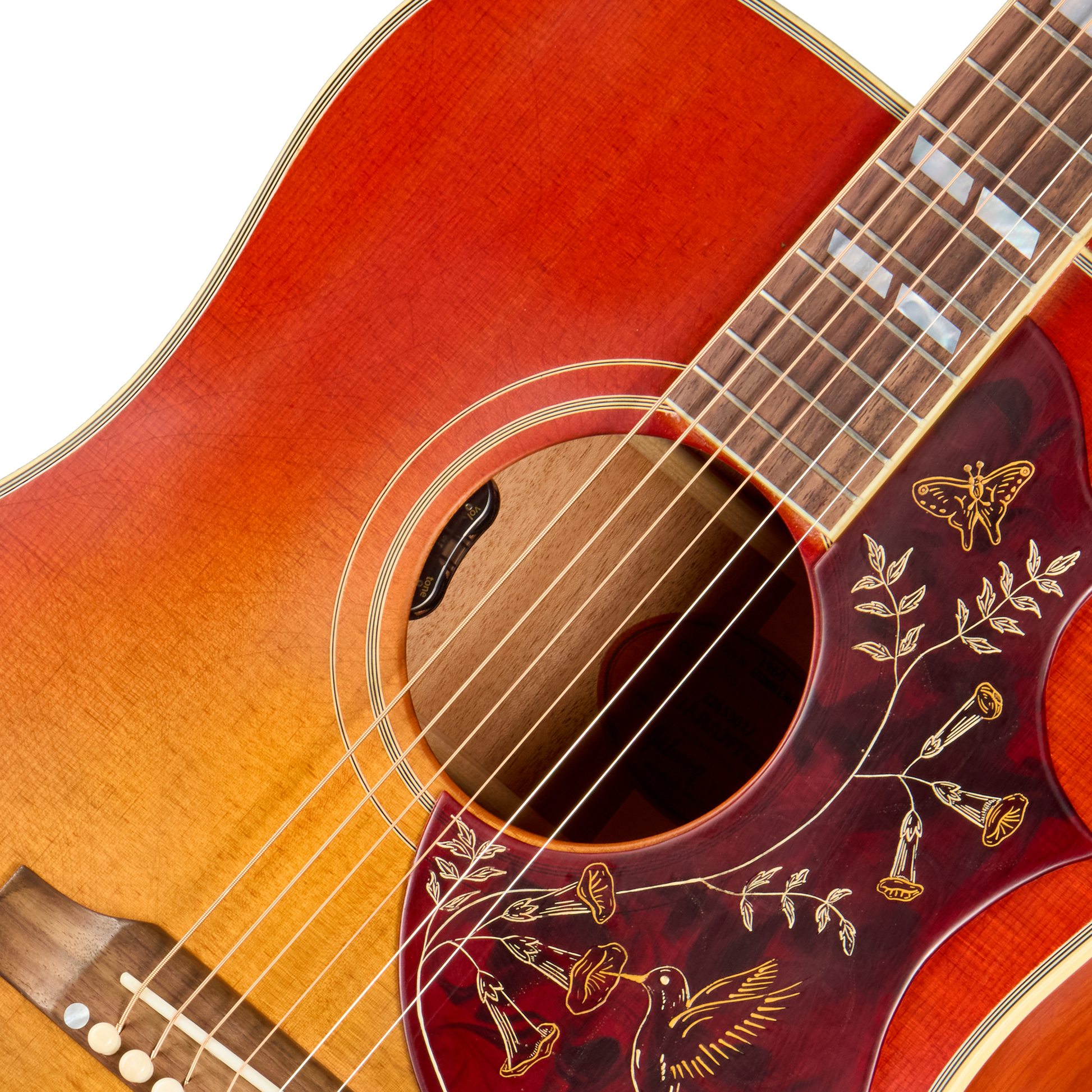 Gibson Custom 1960 Hummingbird Reissue with HiFi, Ultra Light Aged, Washed Cherry Sunburst