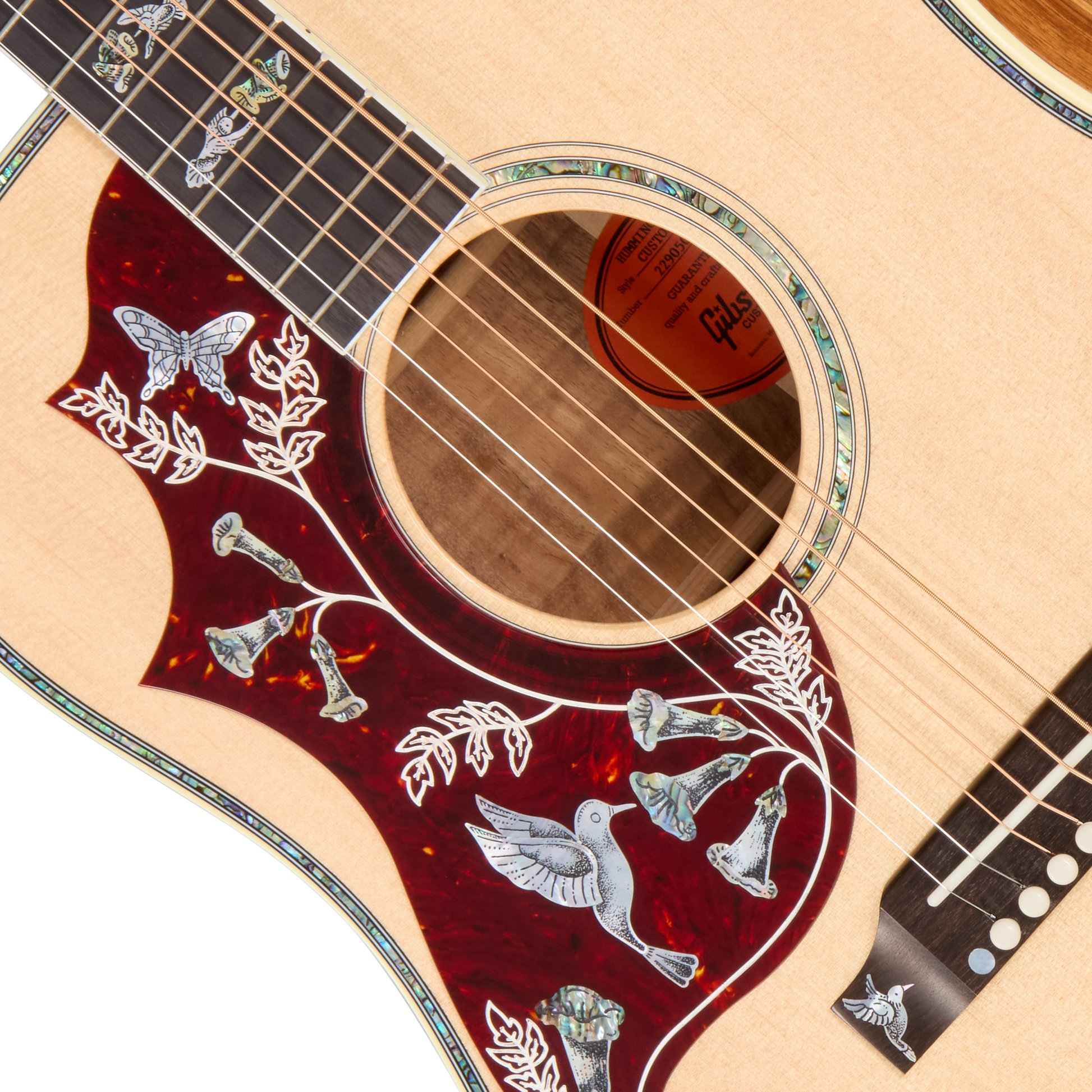 Gibson Custom Hummingbird Custom Koa, Left-Handed, Antique Natural