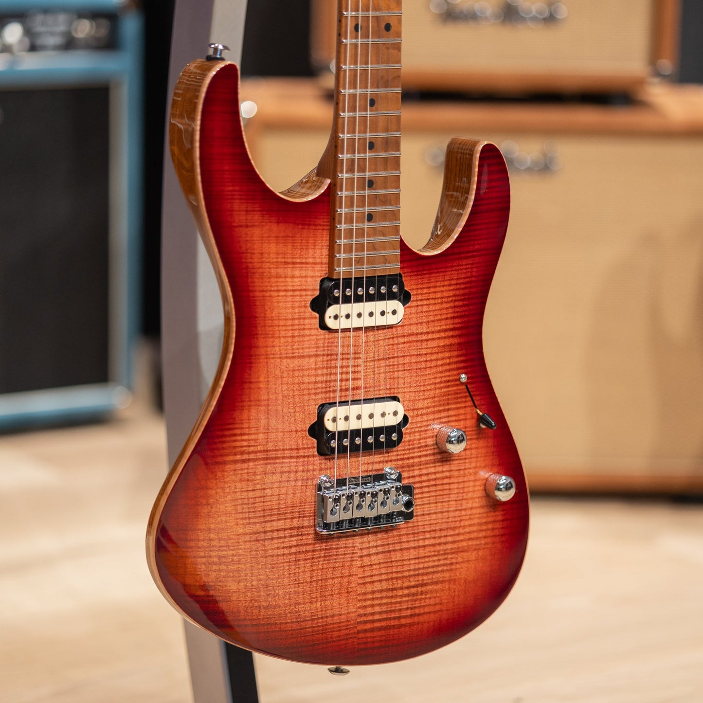 Suhr Custom Modern - Faded Trans Red Wine Burst