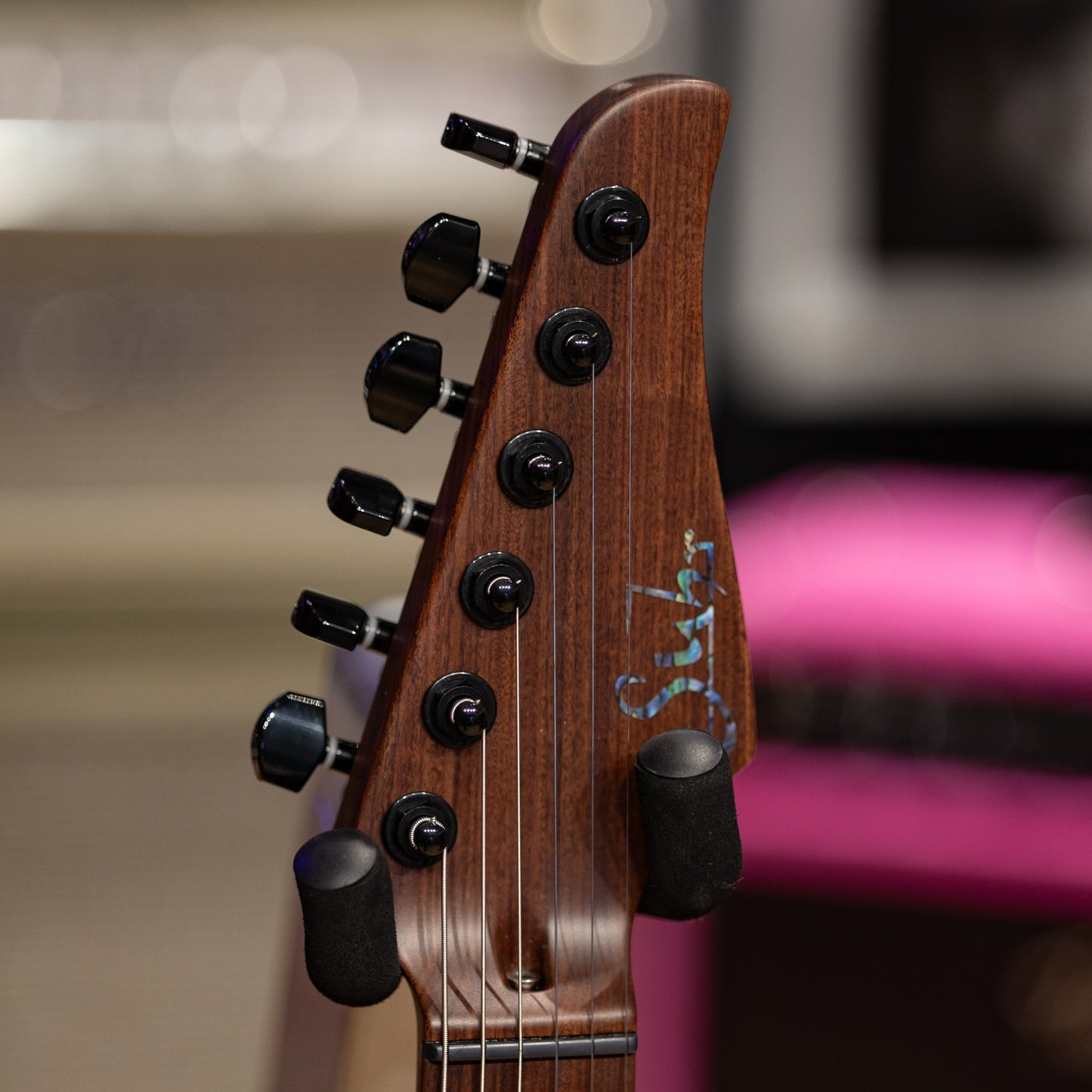 Suhr Custom Modern T Waterfall Burl Maple/Black Limba - Trans Algae