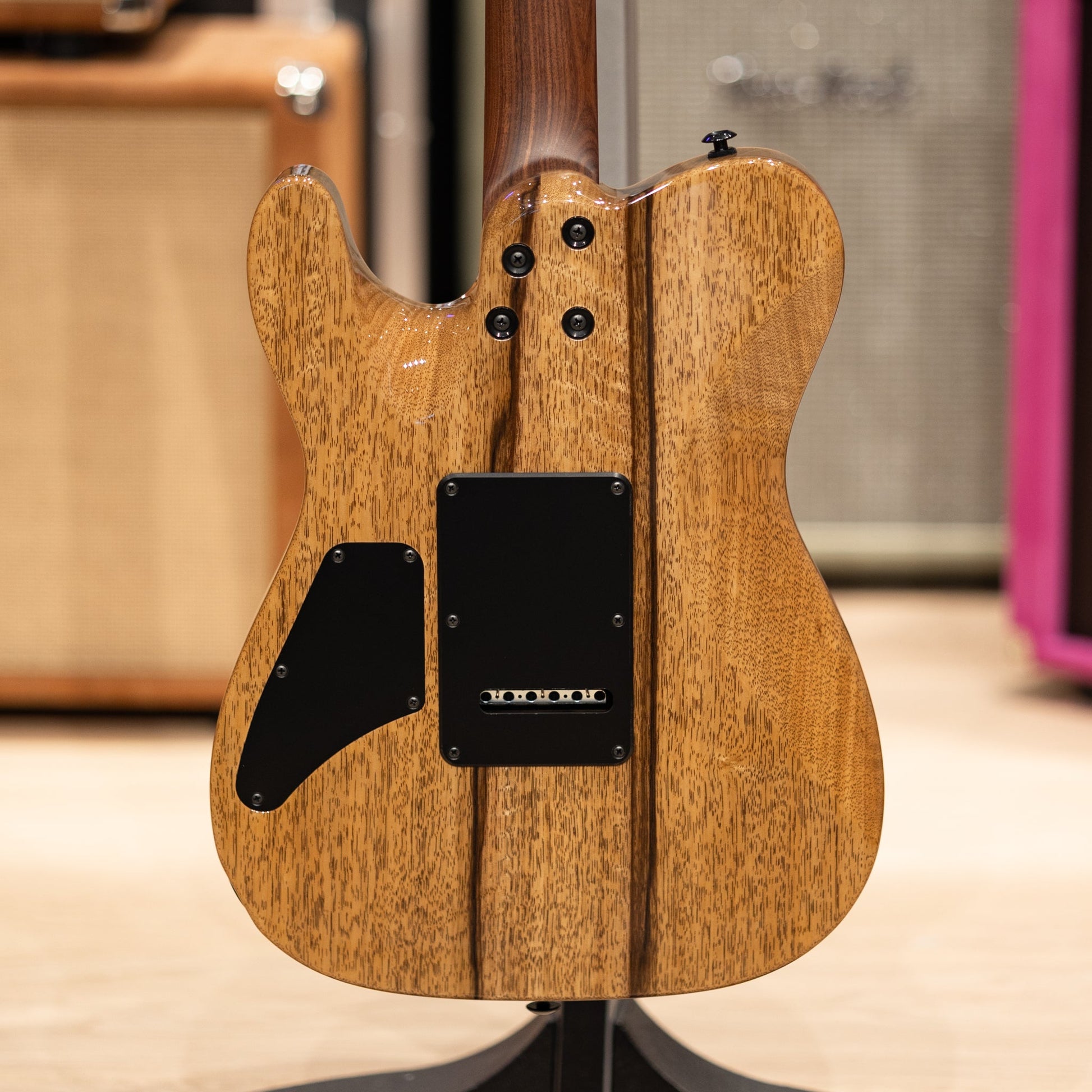 Suhr Custom Modern T Waterfall Burl Maple/Black Limba - Trans Algae