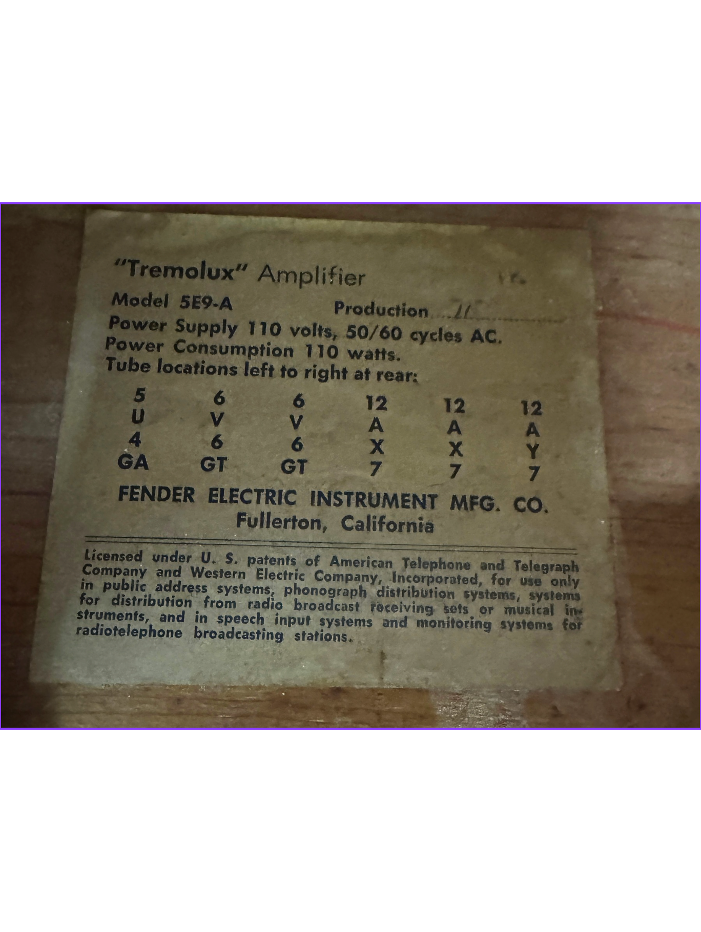Vintage Fender Tremolux 5E9-A - Tweed - USA 1958