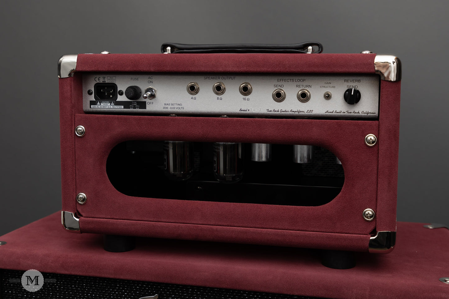 Two-Rock Amplifiers - Studio Signature Head (Silver Chassis) and Matching 1x12" Open-Back Cabinet - Burgundy Suede w/Sparkle Matrix Cloth Cloth