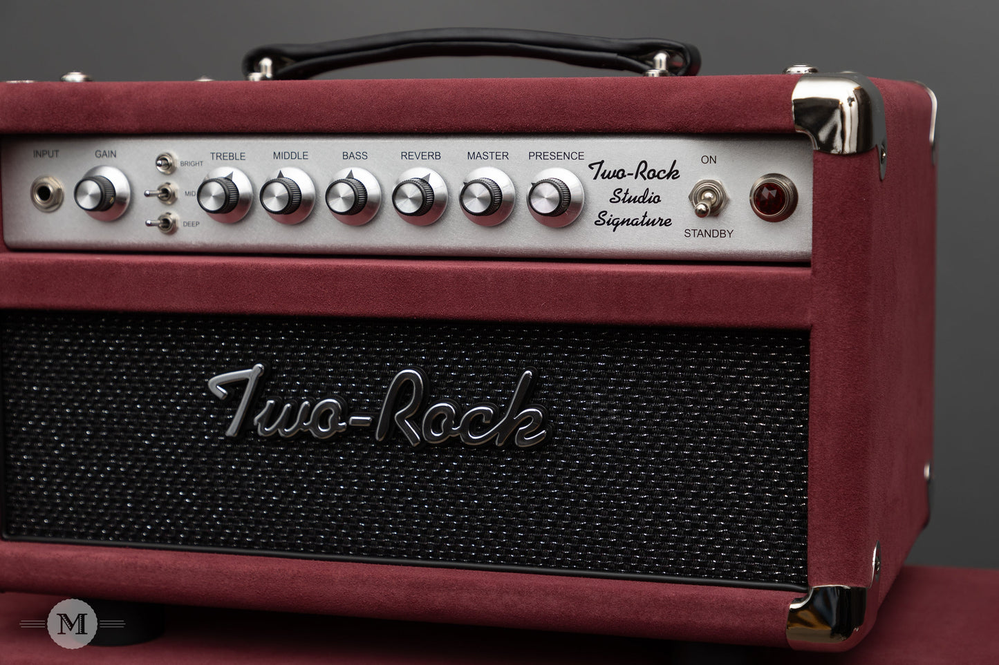Two-Rock Amplifiers - Studio Signature Head (Silver Chassis) and Matching 1x12" Open-Back Cabinet - Burgundy Suede w/Sparkle Matrix Cloth Cloth