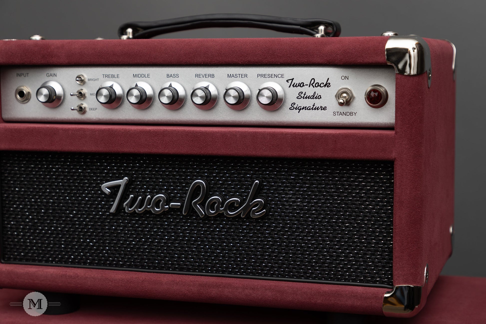 Two-Rock Amplifiers - Studio Signature Head (Silver Chassis) and Matching 1x12" Open-Back Cabinet - Burgundy Suede w/Sparkle Matrix Cloth Cloth