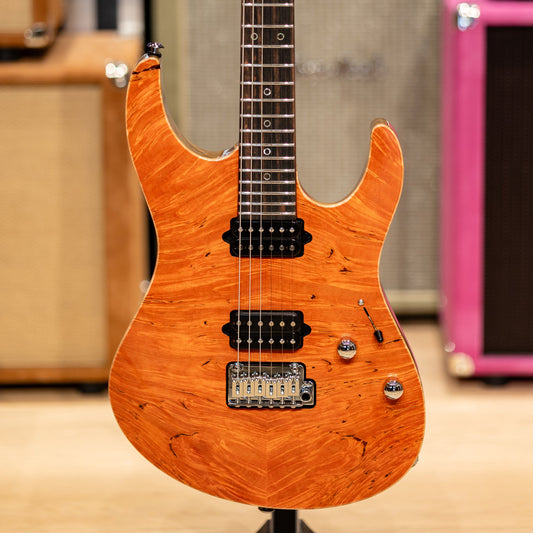 Suhr Custom Modern Waterfall Burl Maple/Black Limba - Trans Orange