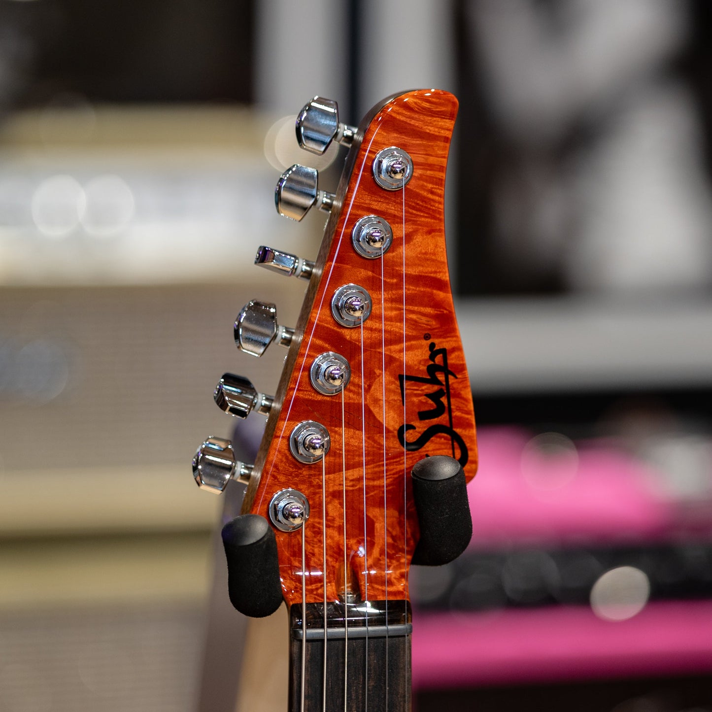 Suhr Custom Modern Waterfall Burl Maple/Black Limba - Trans Orange