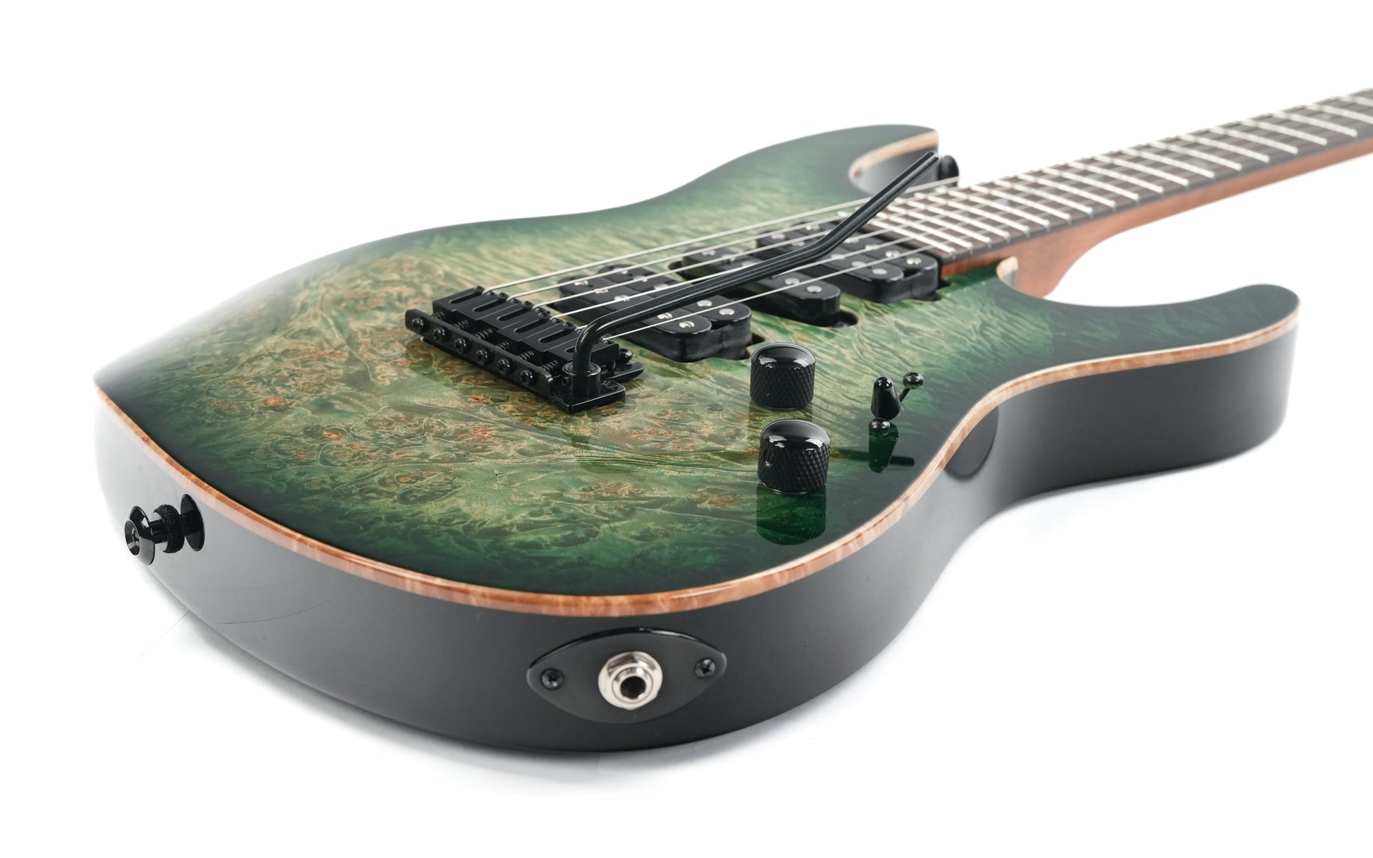 Suhr Modern Custum Waterfall Burl Maple Faded Trans Green Burst