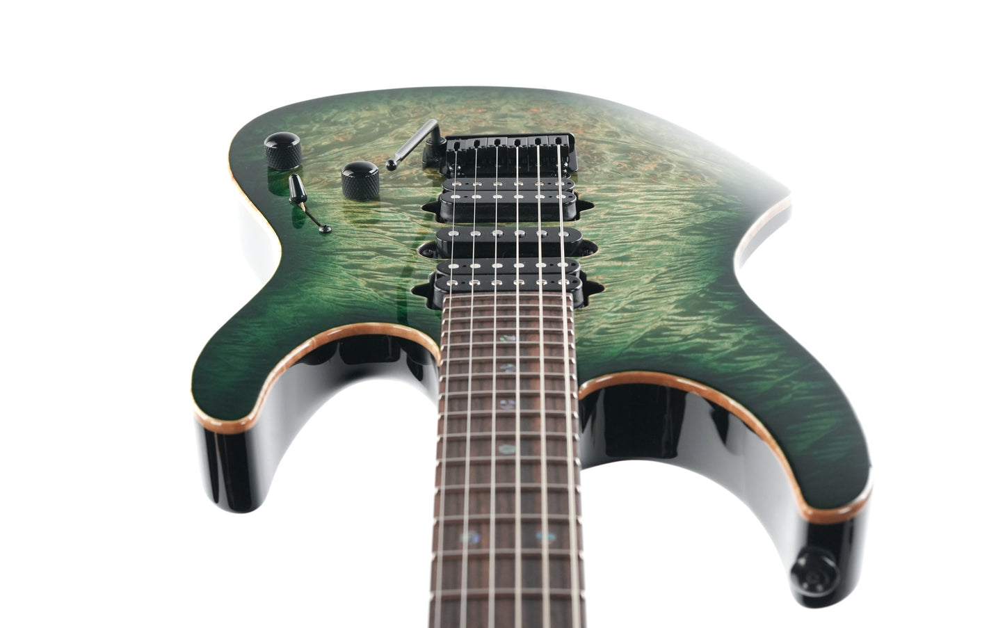 Suhr Modern Custum Waterfall Burl Maple Faded Trans Green Burst