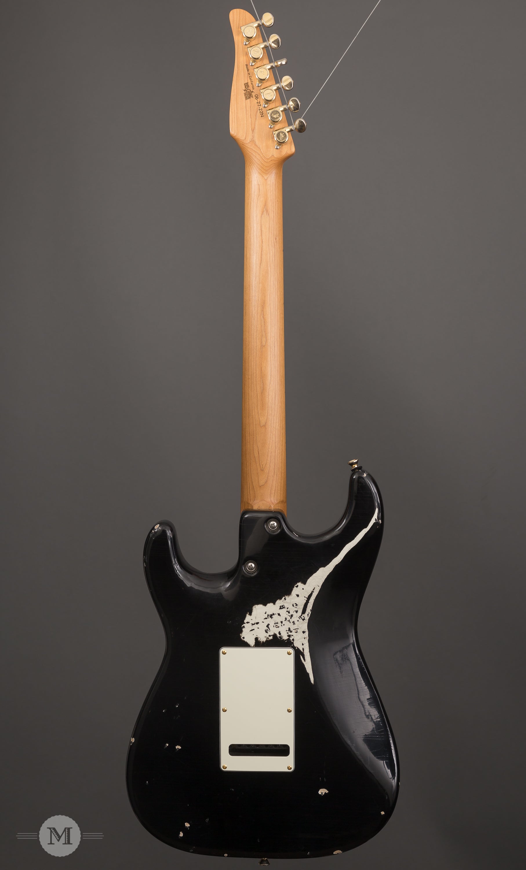 Tom Anderson Guitars - Icon Classic -  Black over Olympic White - In-Distress Lv3