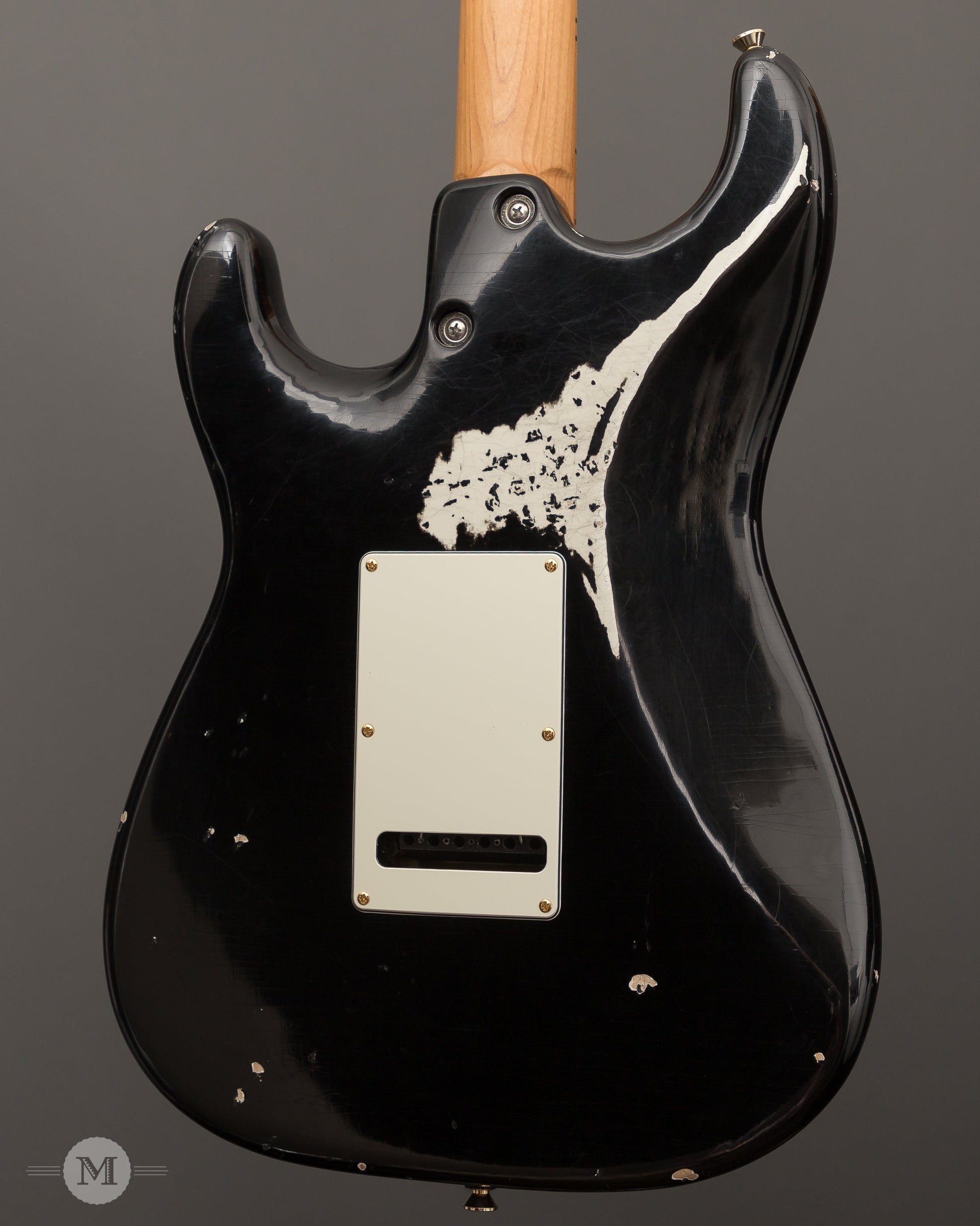 Tom Anderson Guitars - Icon Classic -  Black over Olympic White - In-Distress Lv3