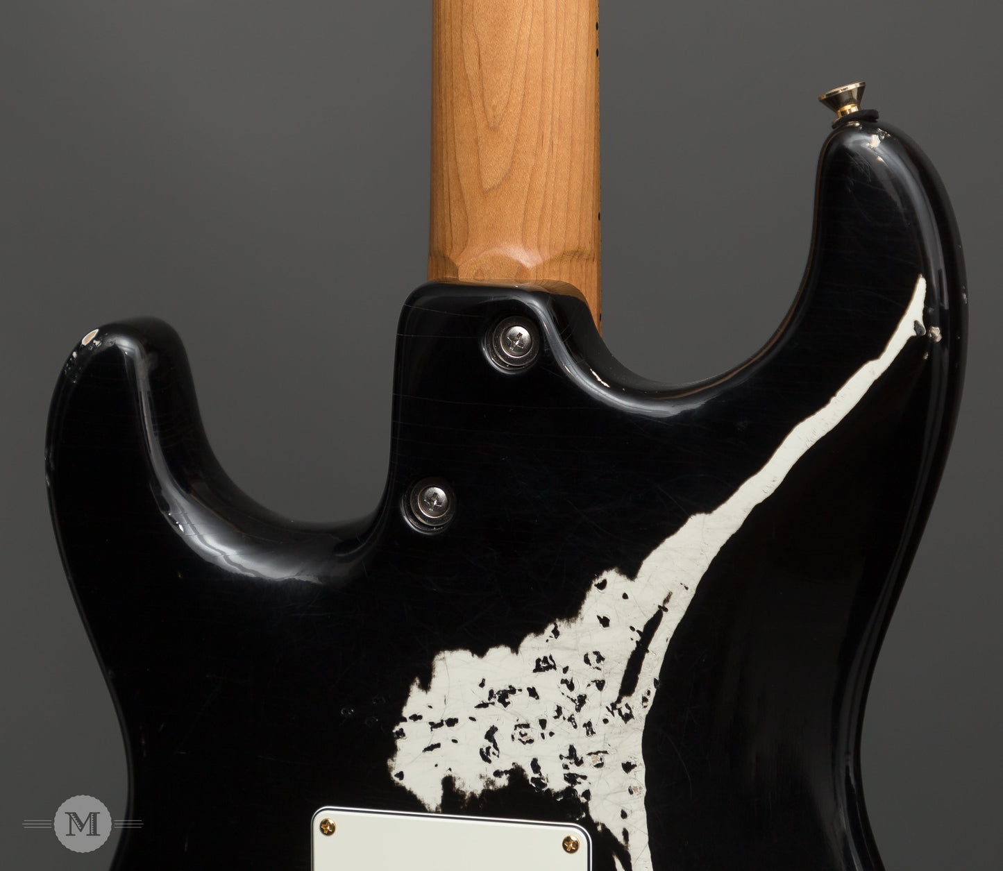Tom Anderson Guitars - Icon Classic -  Black over Olympic White - In-Distress Lv3