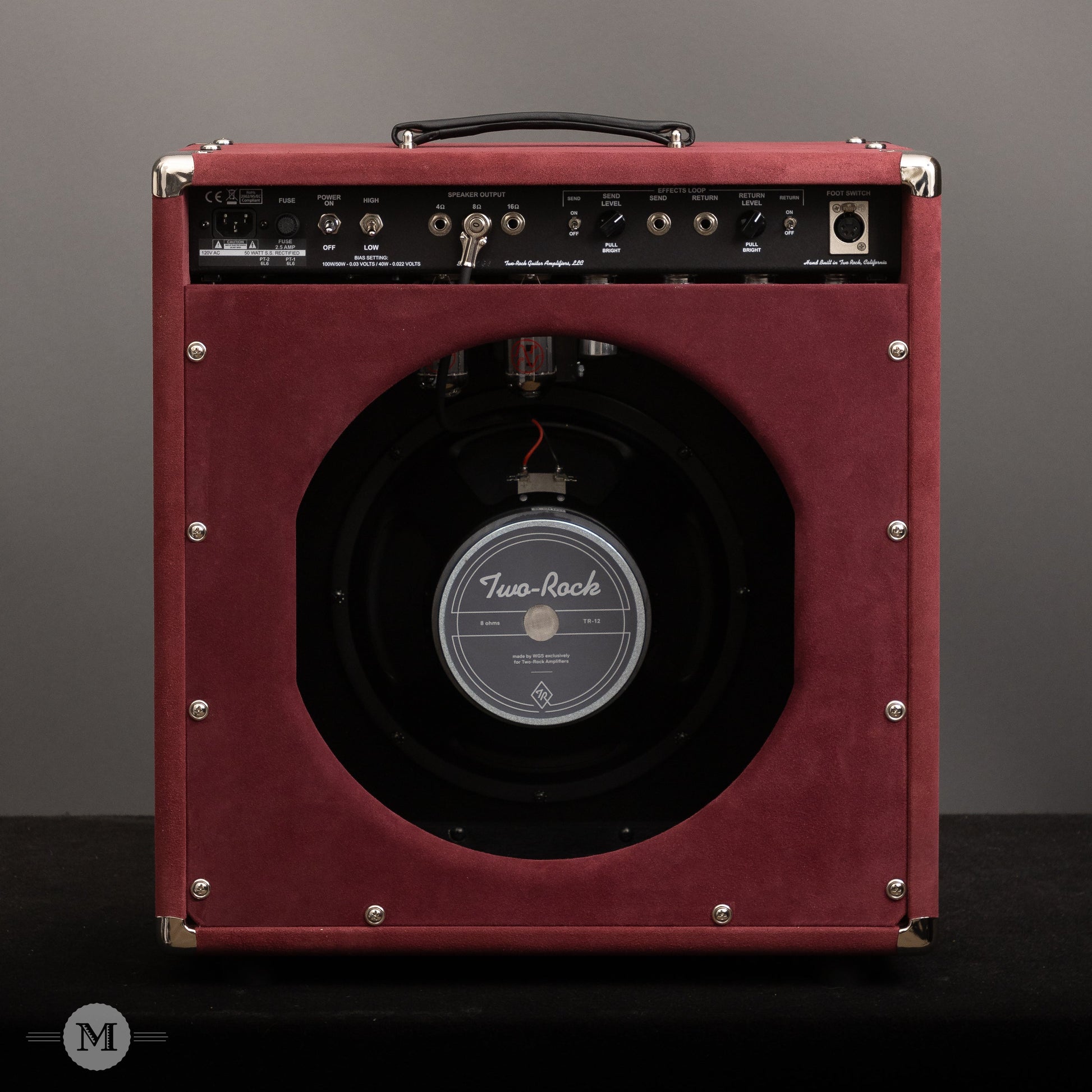 Two-Rock Amplifiers - TS1 50 Watt 1x12 Combo - Black Chassis - Burgundy Suede - Sparkle Matrix Grill