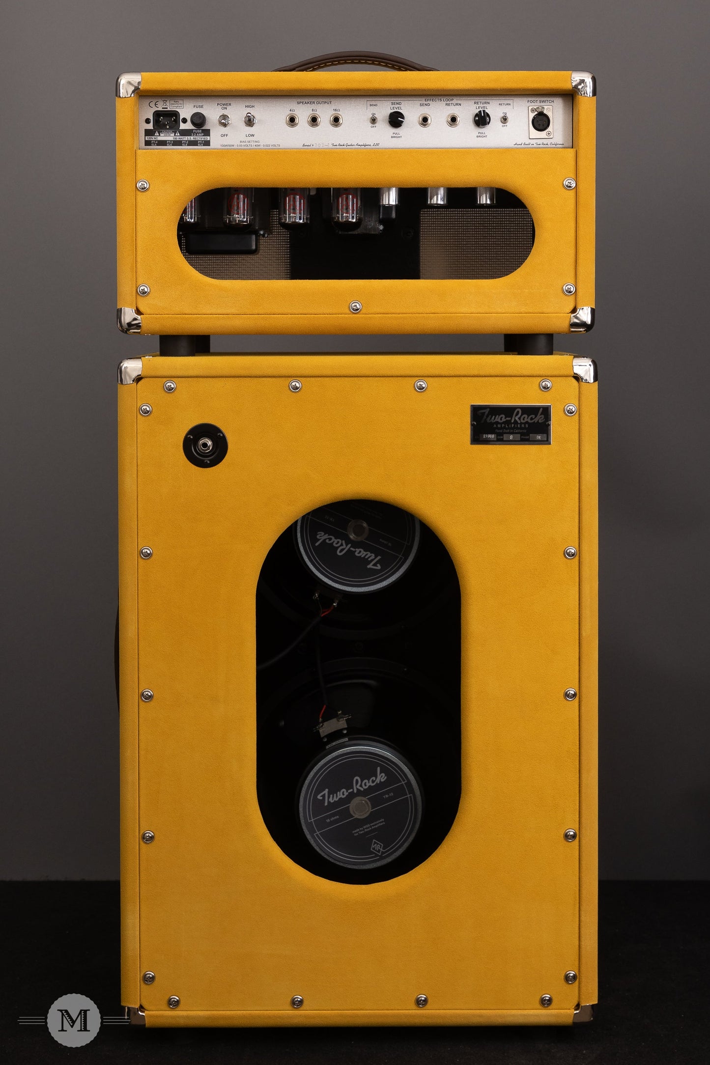 Two-Rock Amplifiers - TS1 100/50 Watt Head w/ Matching 2x12 Cab- Silver Anodize - Gold Suede - Cane Cloth