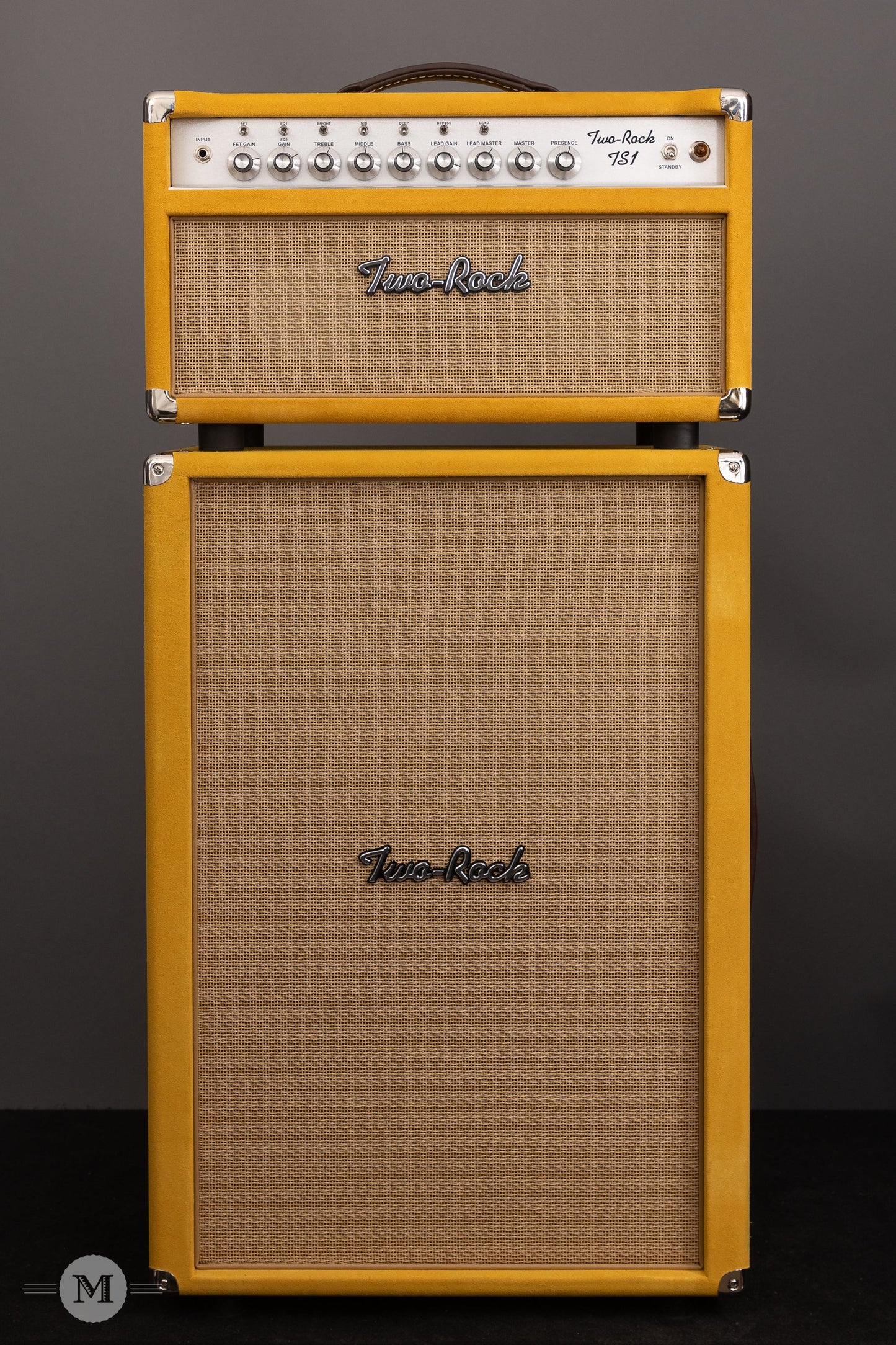 Two-Rock Amplifiers - TS1 100/50 Watt Head w/ Matching 2x12 Cab- Silver Anodize - Gold Suede - Cane Cloth