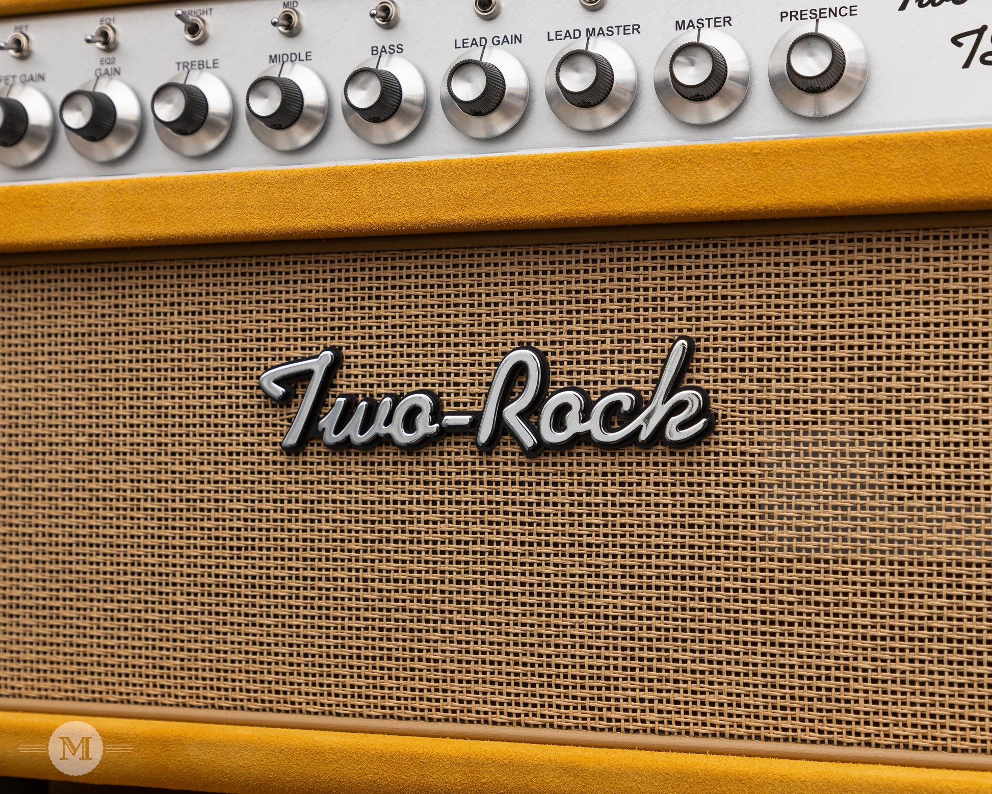 Two-Rock Amplifiers - TS1 100/50 Watt Head w/ Matching 2x12 Cab- Silver Anodize - Gold Suede - Cane Cloth