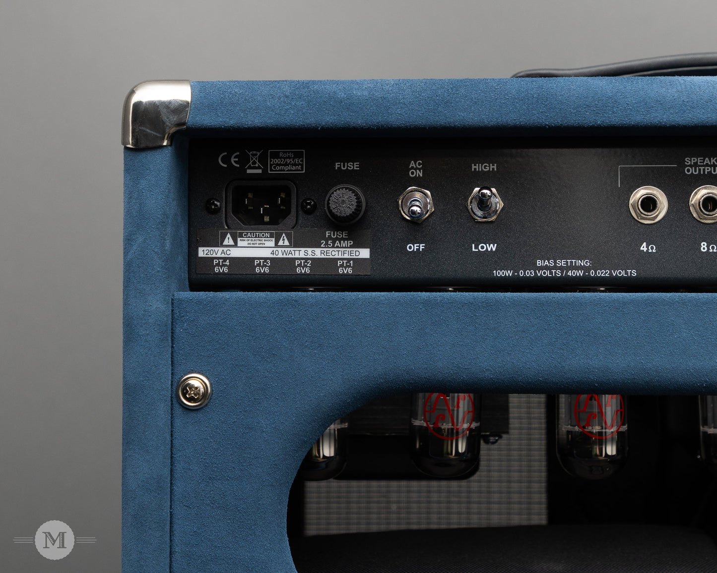 Two-Rock Amplifiers - Traditional Clean 40w Head w/ Matching 3x10 Cab - Black Chassis - Denim Suede w/ Vintage Silver Cloth