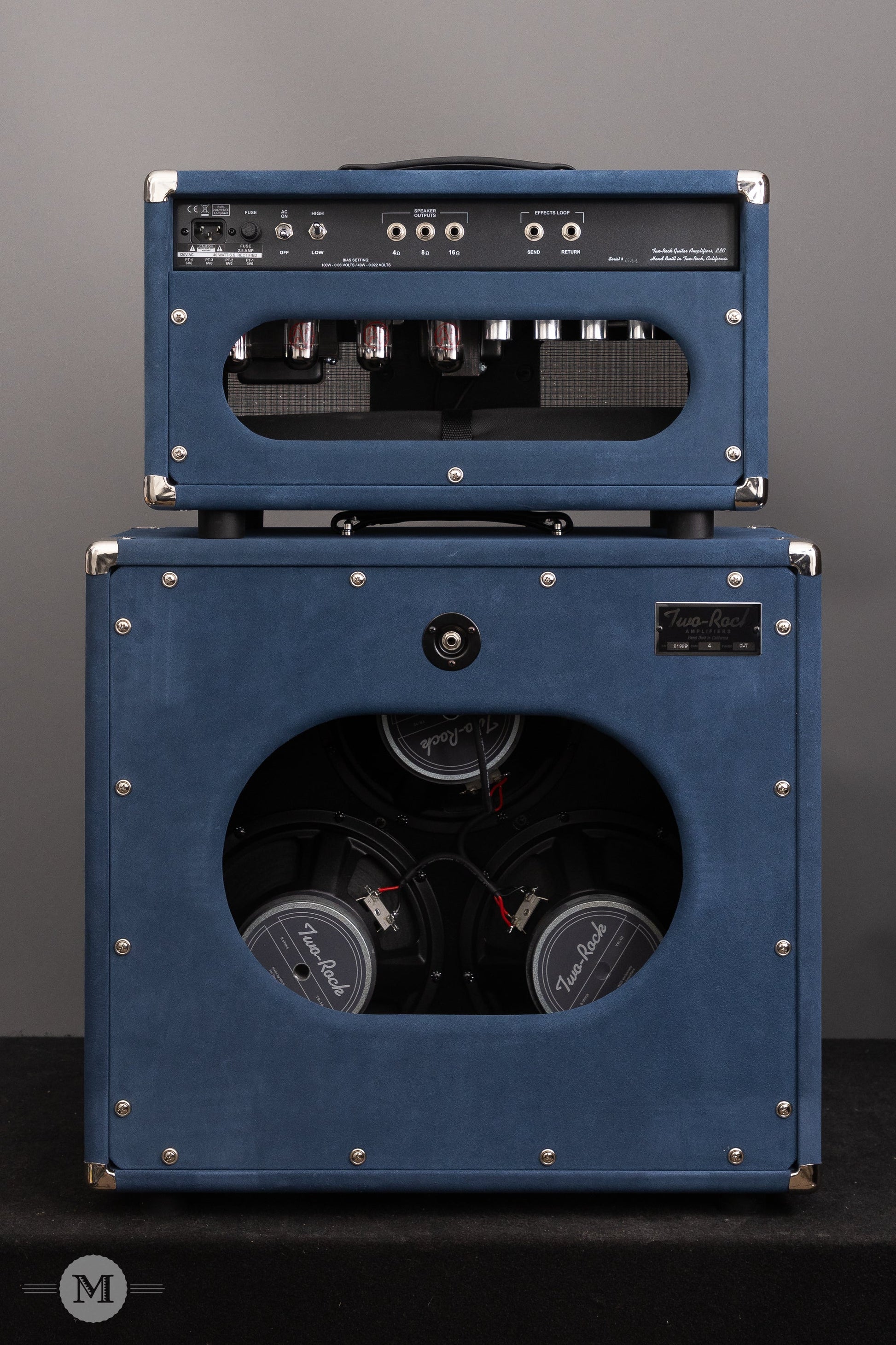 Two-Rock Amplifiers - Traditional Clean 40w Head w/ Matching 3x10 Cab - Black Chassis - Denim Suede w/ Vintage Silver Cloth