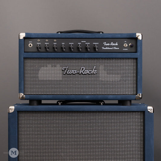 Two-Rock Amplifiers - Traditional Clean 40w Head w/ Matching 3x10 Cab - Black Chassis - Denim Suede w/ Vintage Silver Cloth