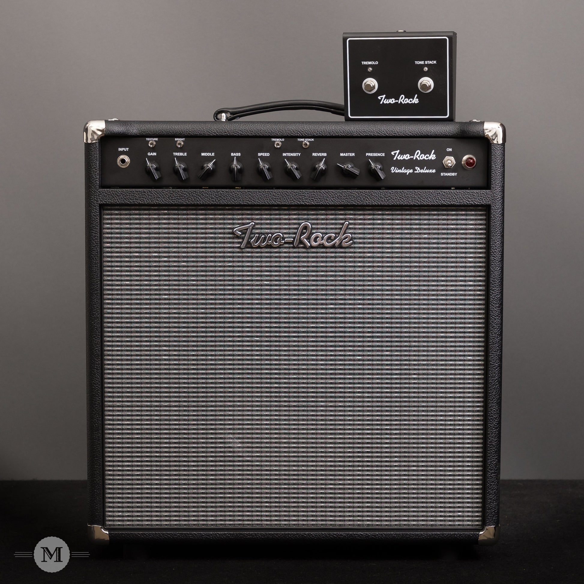 Two-Rock Amplifiers - Vintage Deluxe 40 Watt 1x12 Combo - Black Chassis - Black Bronco w/Vintage Silver Cloth