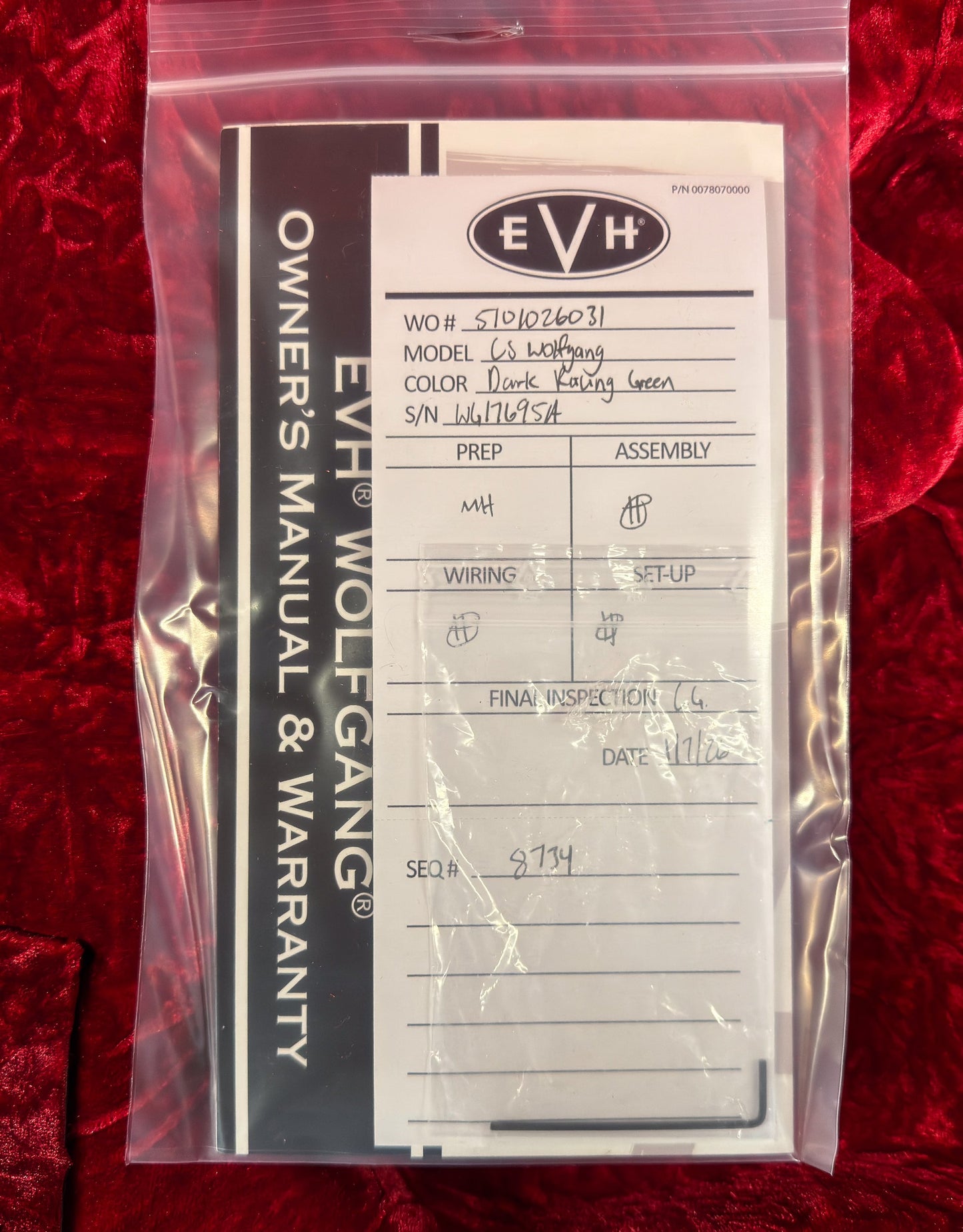 EVH Custom Shop Wolfgang HS TOM Dark Racing Green (95A)