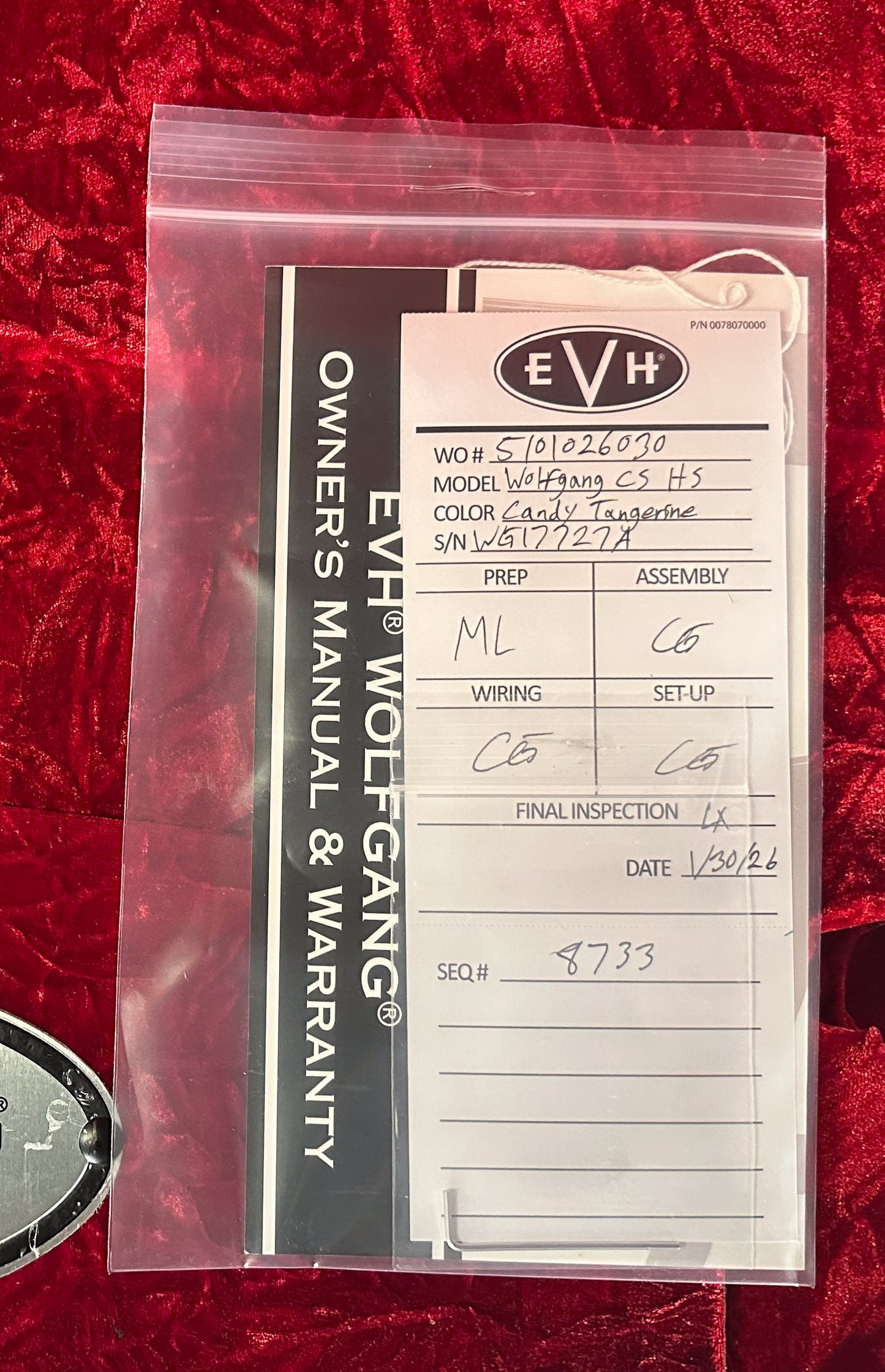 EVH Custom Shop Wolfgang HS TOM Candy Tangerine (27A)
