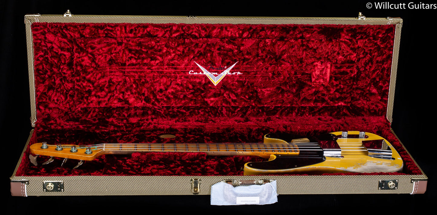 Fender Custom Shop Limited Edition 1951 Precision Bass Aged Nocaster Blonde Bass Guitar