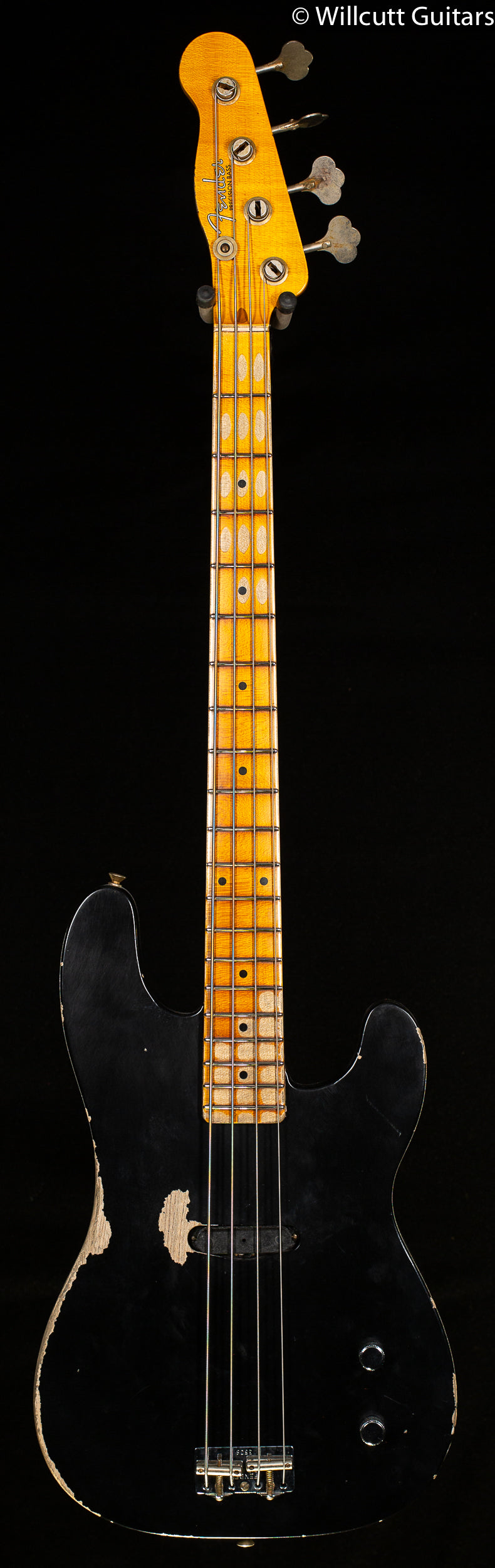 Fender Custom Shop Dusty Hill Signature Precision Bass Heavy Relic Black Bass Guitar (808)