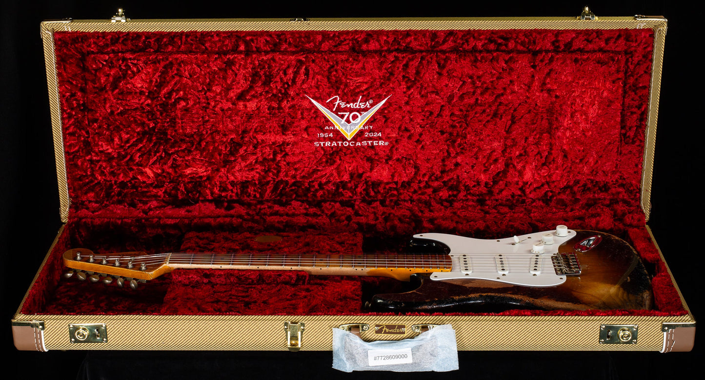 Fender Custom Shop 70th Anniversary 1954 Stratocaster Super Heavy Relic Wide-Fade 2-Color Sunburst (270)
