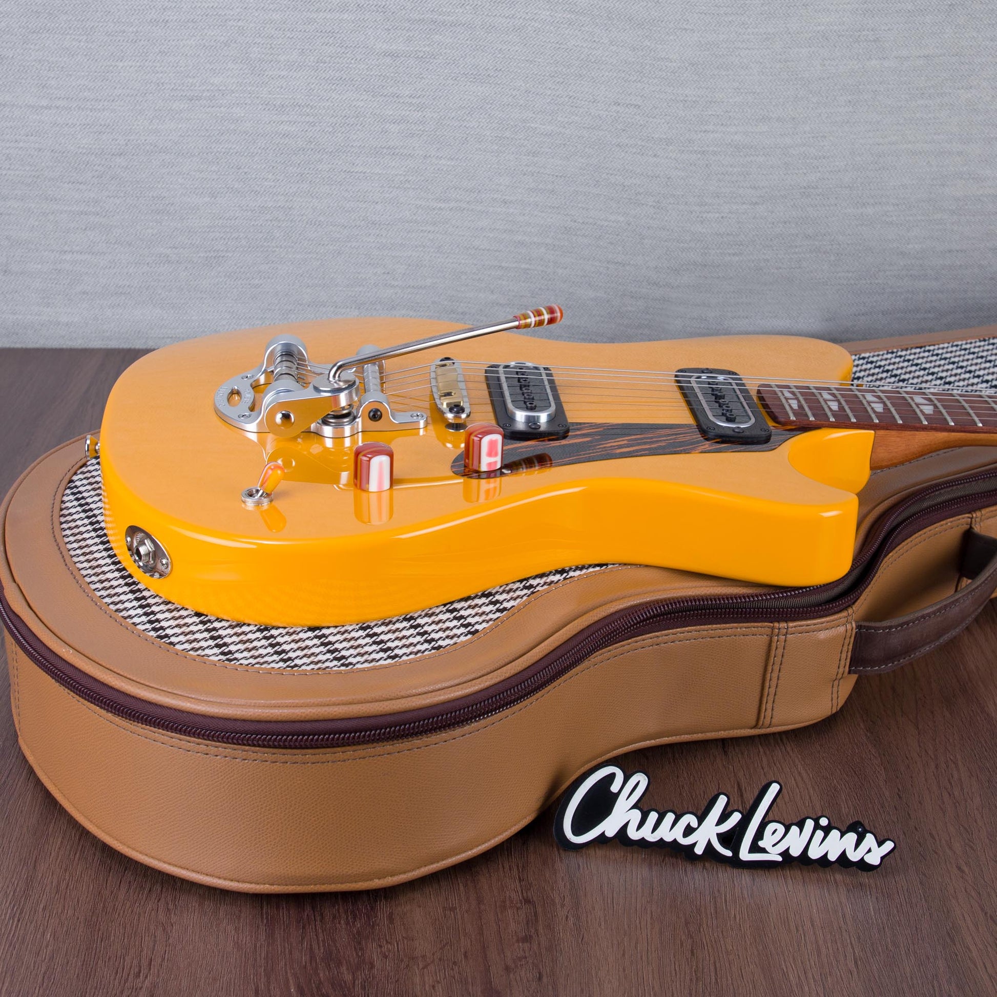 Powers Electric A-Type Electric Guitar - Signal Yellow - #B145