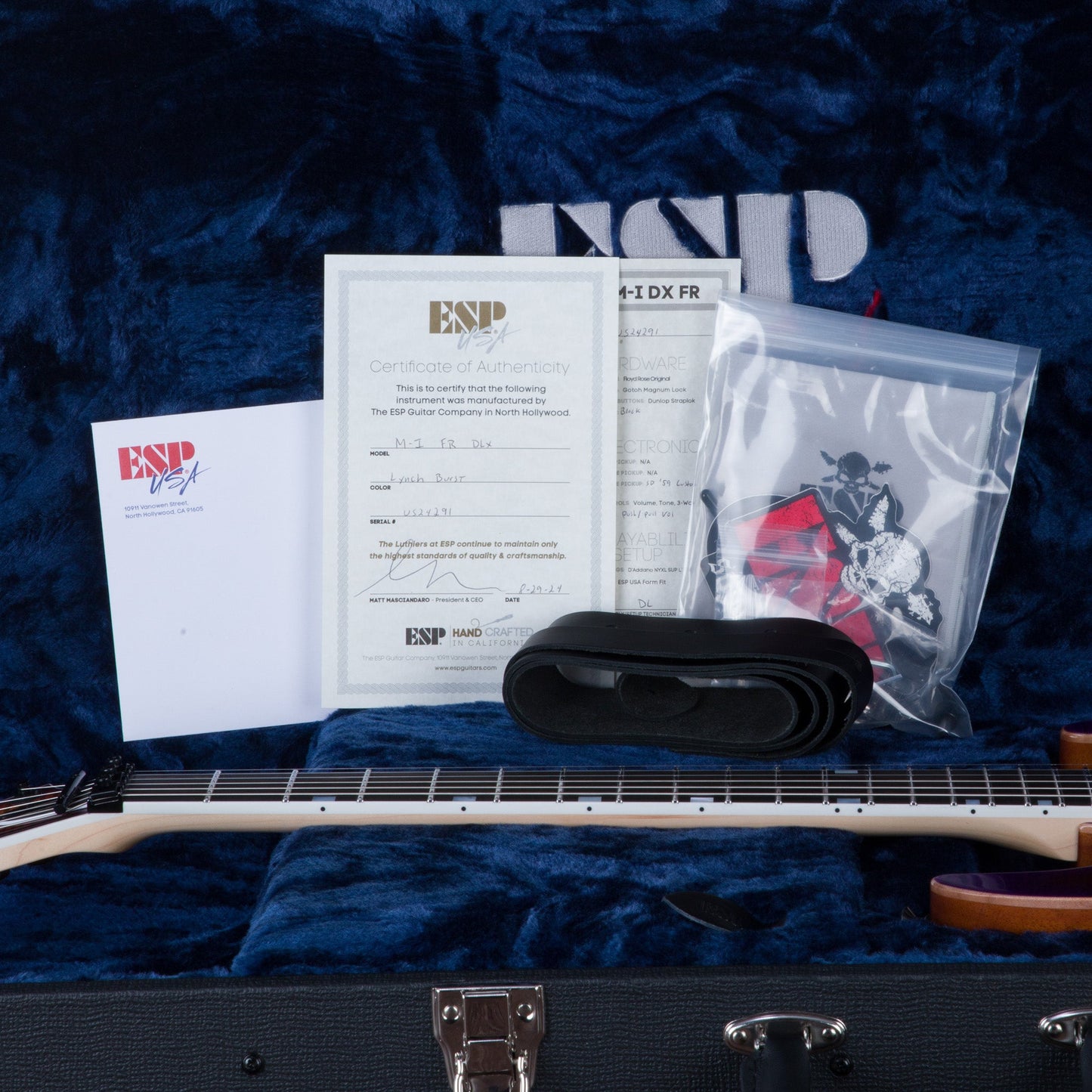 ESP USA M-I DX FR Electric Guitar - Lynch Burst - #US24291 - Mint, Open Box