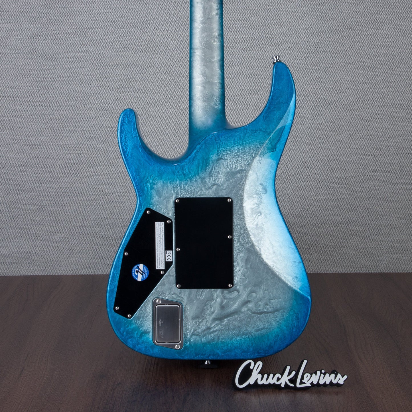 ESP M-II CTM FR Electric Guitar - Liquid Metal Silver/Blue Burst - #E3920242