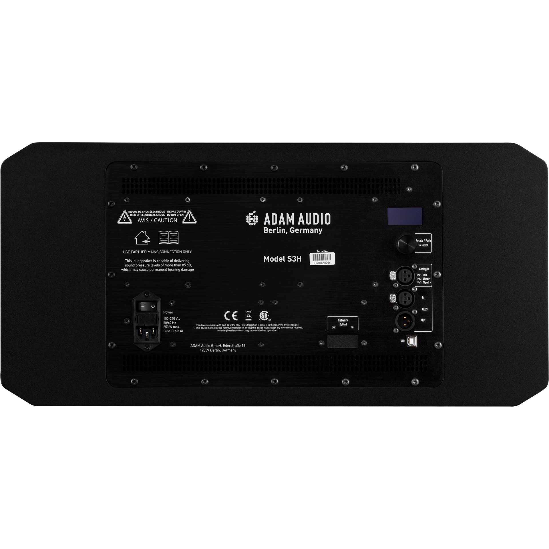 Adam Audio S3H Premium Near Field 3-Way Dual 6.5" Studio Monitor, Single