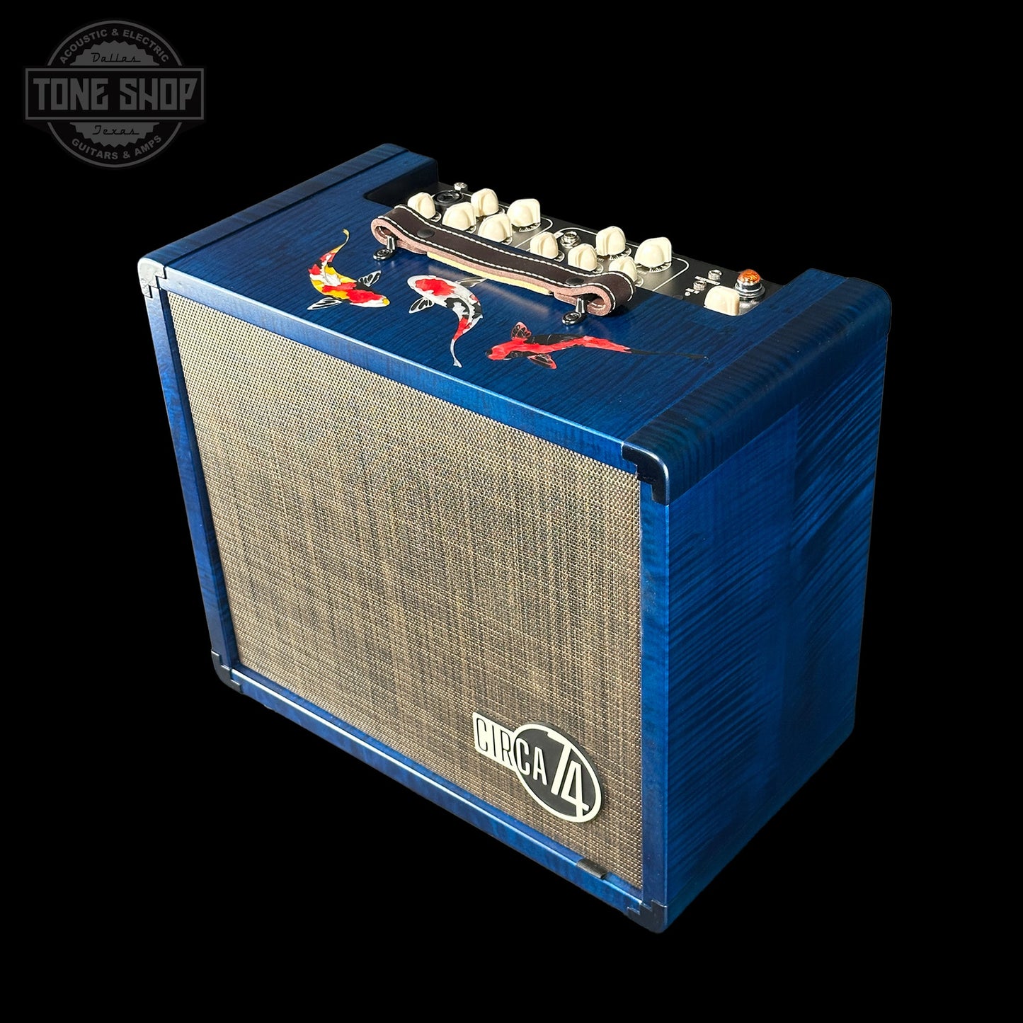 Taylor Custom Grand Pacific Aquamarine Koi Motif w/case w/matching Circa 74 amp