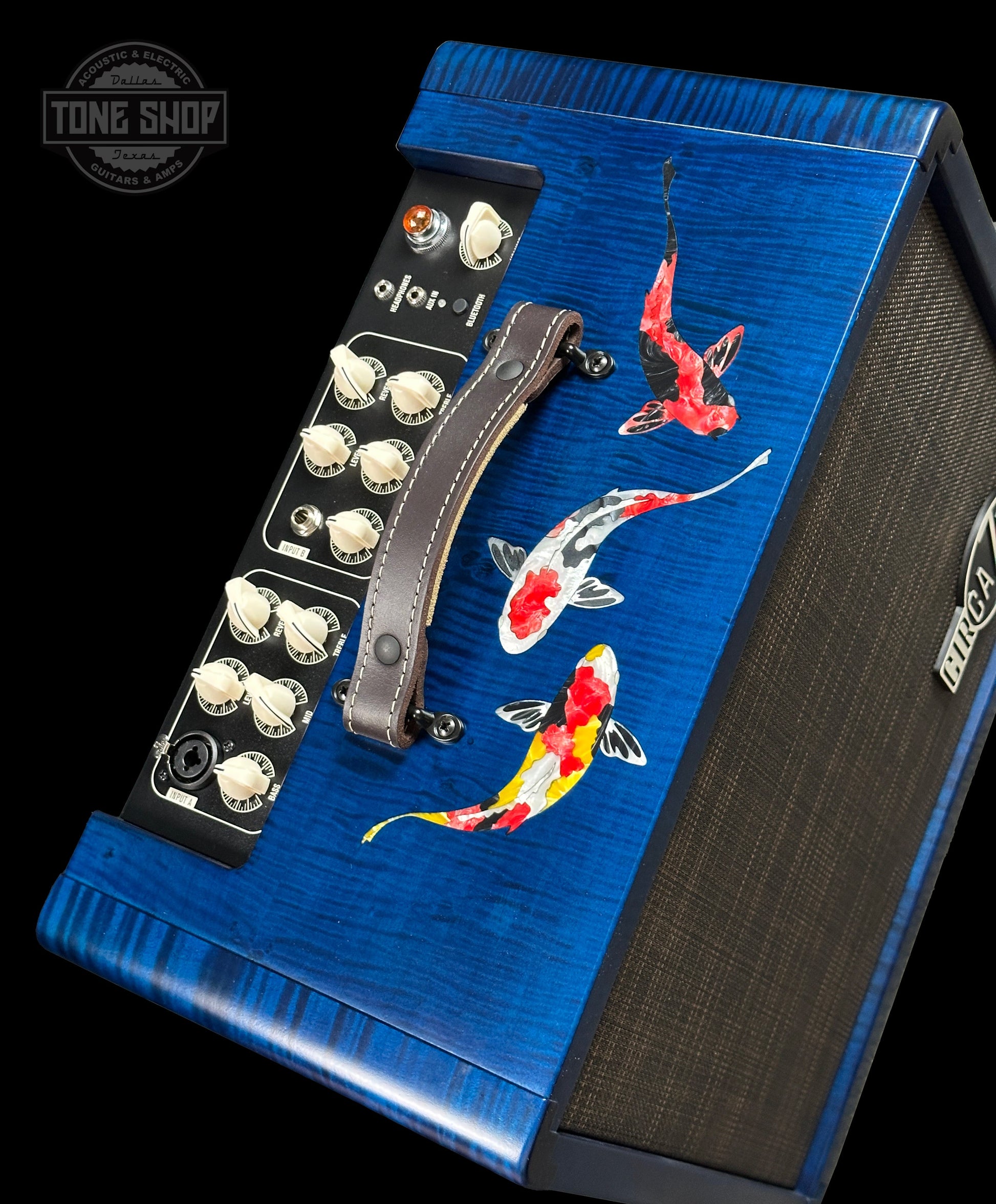 Taylor Custom Grand Pacific Aquamarine Koi Motif w/case w/matching Circa 74 amp
